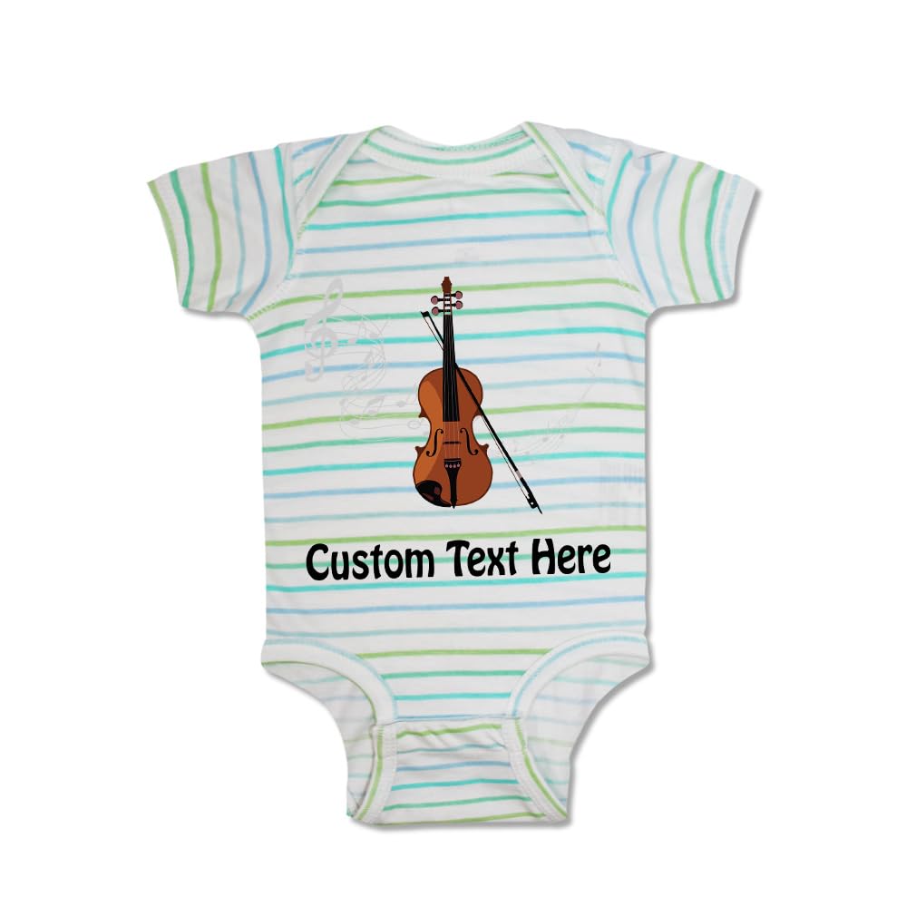 Custom Baby Bodysuit with Violin Music Print - Funny Cotton Onesie for Boys & Girls | Perfect Gift for Musicians & Music Lovers