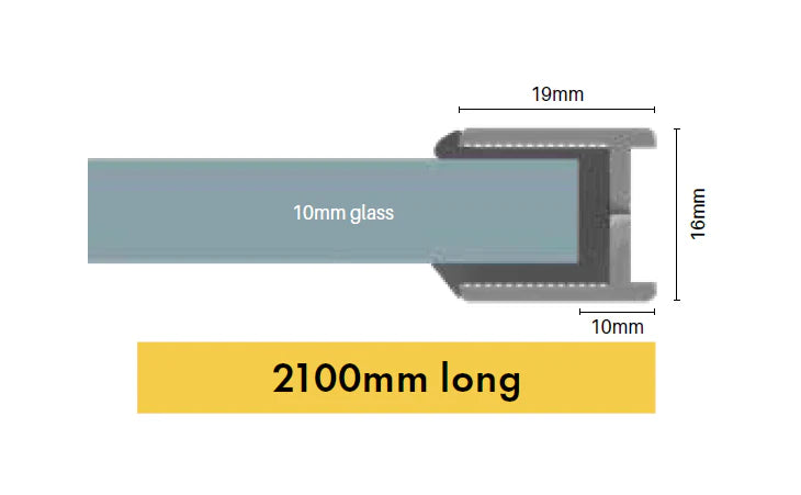 Frameless Satin Chrome Shower Screen with Dry Glaze U Channels - Wall to Wall Bathroom Glass Enclosure for Modern Homes