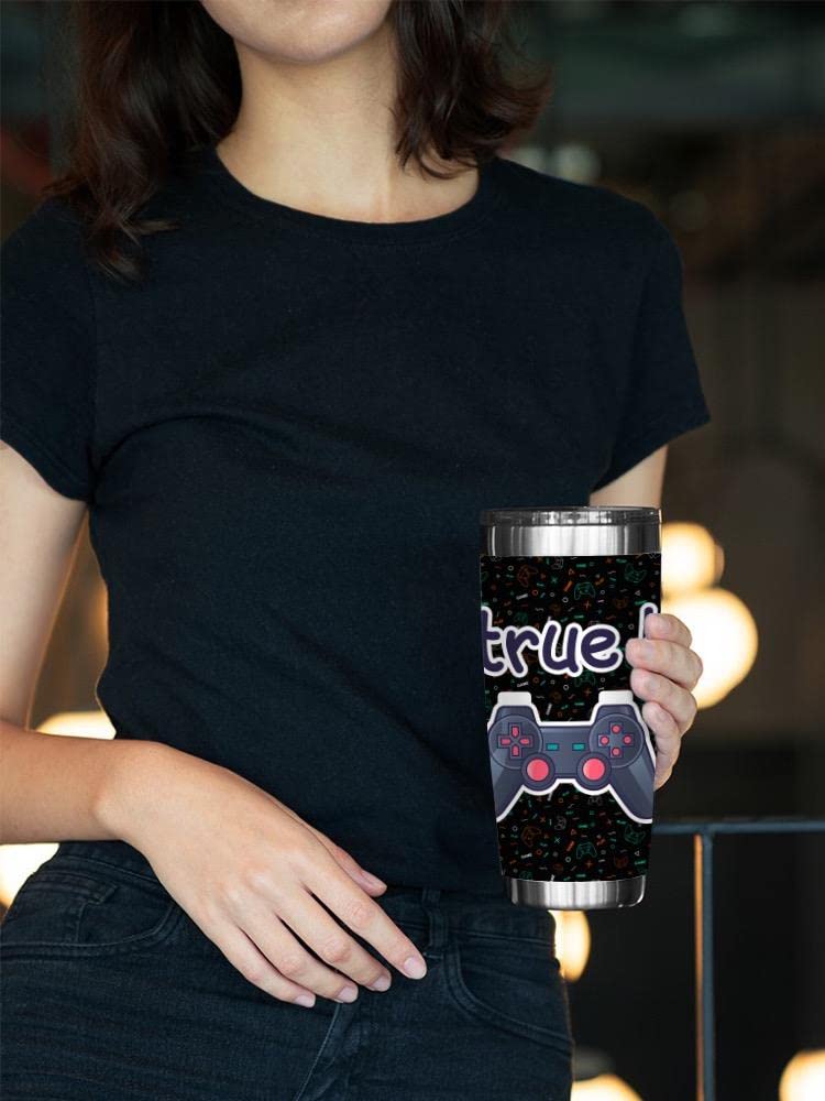 True Videogame Love Tumbler - Insulated Stainless Steel Travel Mug for Gamers - Perfect for Coffee, Tea & Cold Drinks at Home, Office or Gaming Sessions