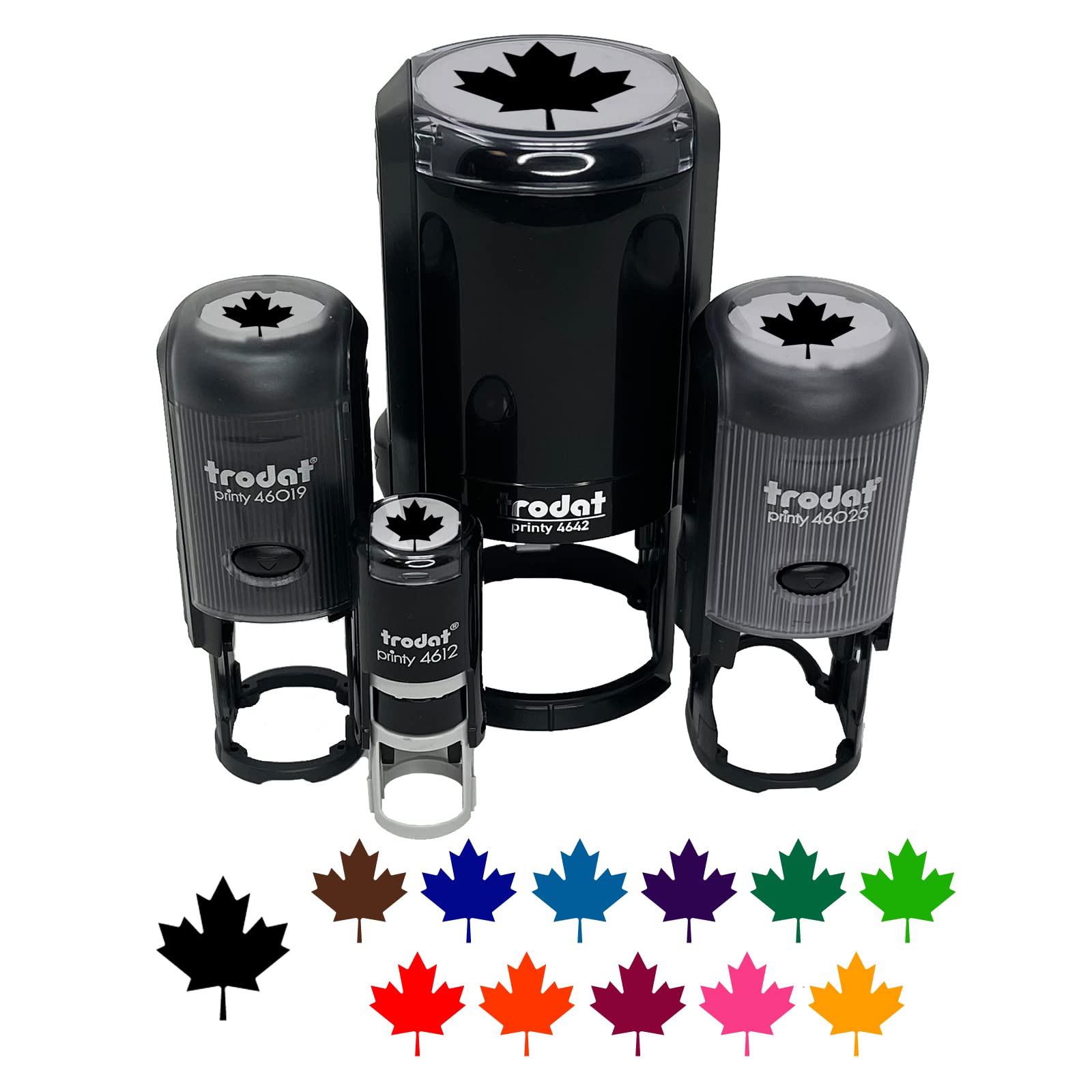 Canada Maple Leaf Self-Inking Rubber Stamp - 1 Inch Medium Blue Ink Stamper for Crafting, Scrapbooking & Planner Decoration | Perfect for DIY Projects, Journaling & Office Use