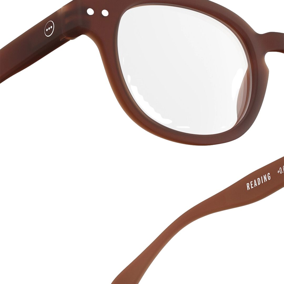 #C Reading Glasses (Mahogany) - Blue Light Blocking & Anti-Reflective Lenses - Lightweight Comfort for Reading, Computer Work & Crafts (1.0X-3.5X Magnification)
