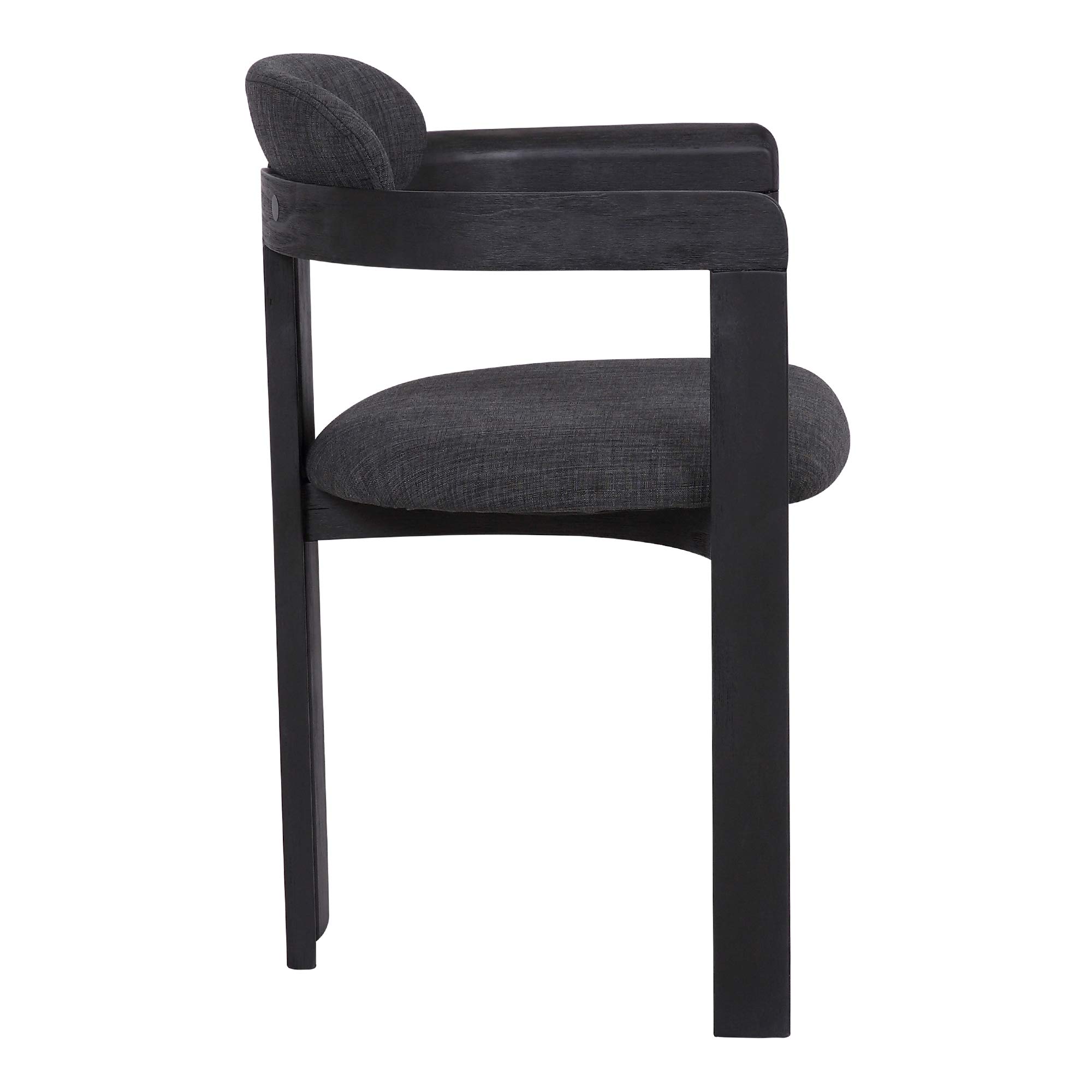 Armen Living Jazmin Fabric Modern Dining Chairs - Set of 2, Charcoal Gray Upholstered Side Chairs for Kitchen, Dining Room & Breakfast Nook - Comfortable & Stylish Seating