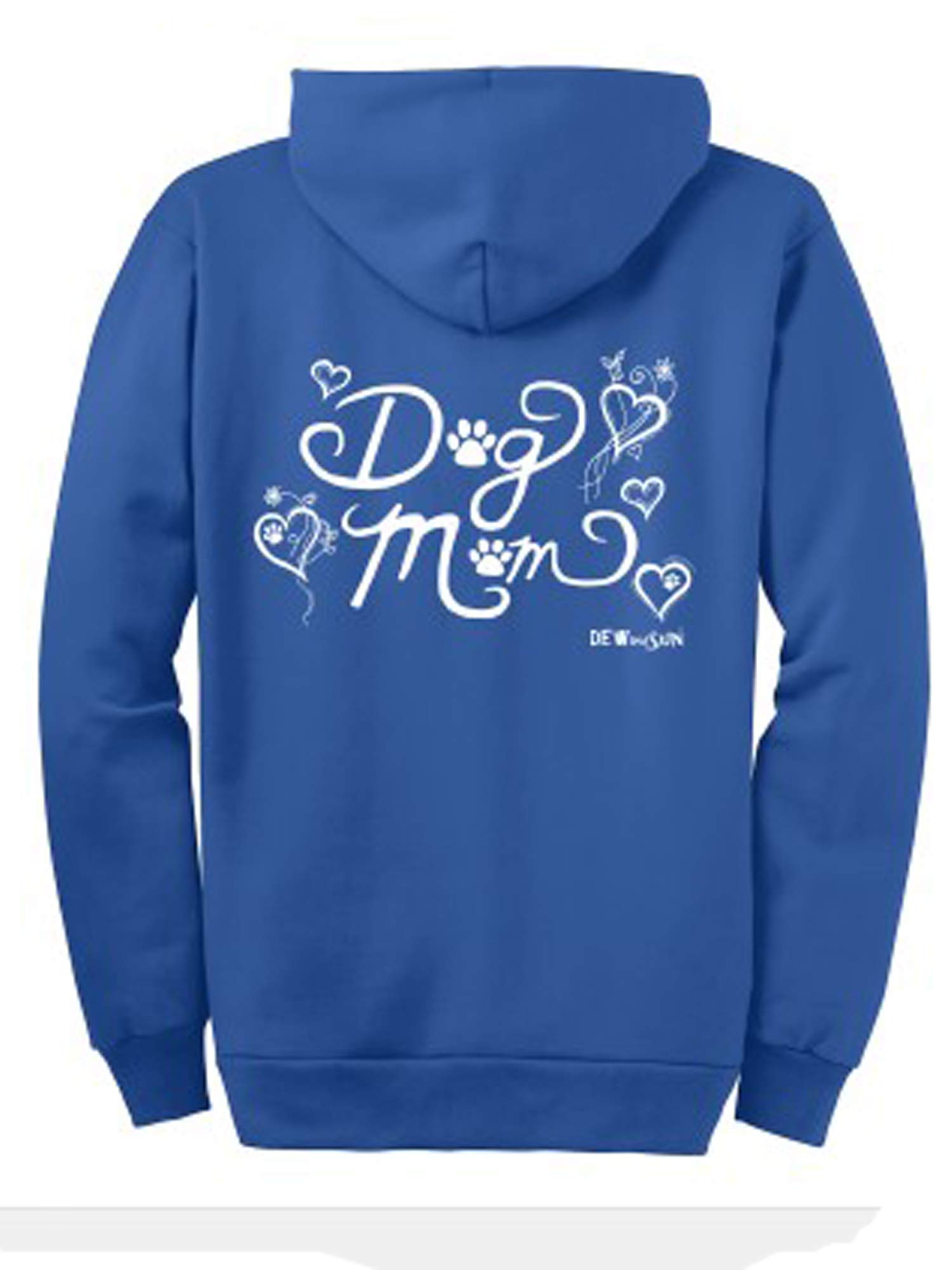 Dog Mom Full Zip Hoodie for Women - Cozy Fleece Jacket for Dog Lovers & Rescue Supporters (Royal Blue, 3XL) - Perfect for Dog Walks, Vet Visits & Casual Outfits