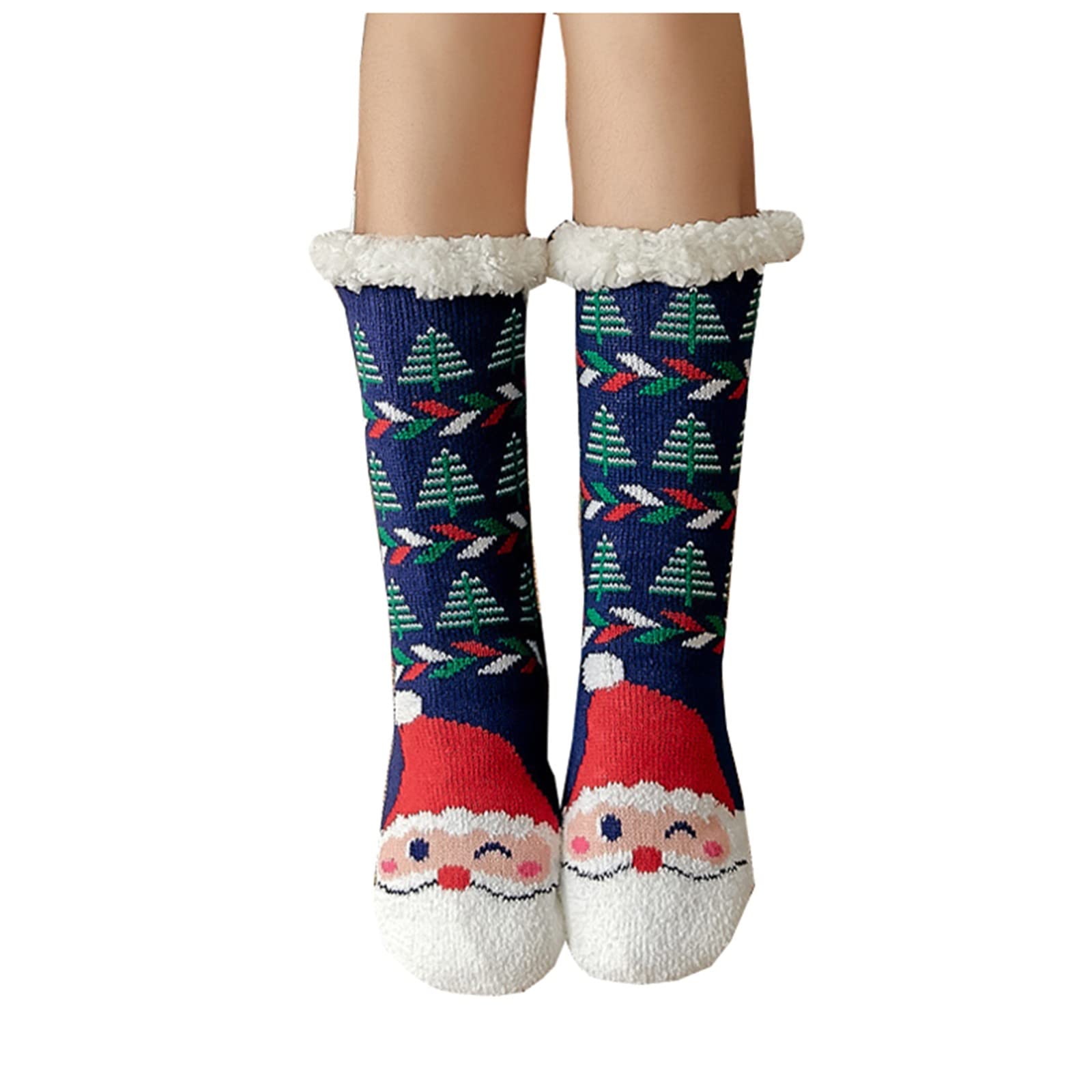Cozy Fleece-Lined Winter Slipper Socks for Women - Non-Slip Grippers, Ultra Warm Fuzzy House Socks - Perfect for Indoor Comfort, Lounging & Cold Weather Wear