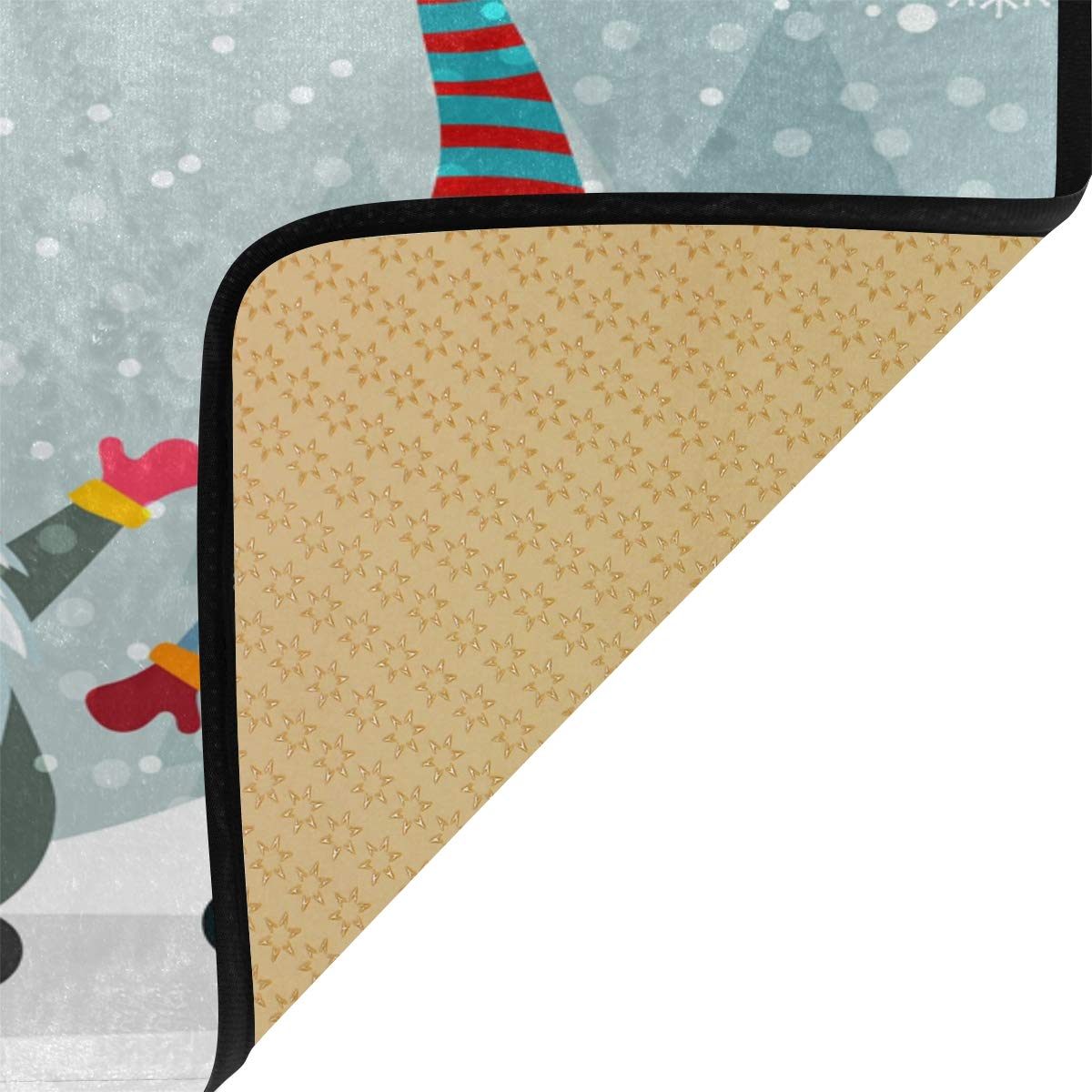 Cute Christmas Gnomes Anti-Fatigue Kitchen Mat - Non-Slip, Oil-Resistant, Easy Clean Floor Rug for Indoor/Outdoor Use - Perfect for Kitchen, Bathroom, Entryway & Doormat