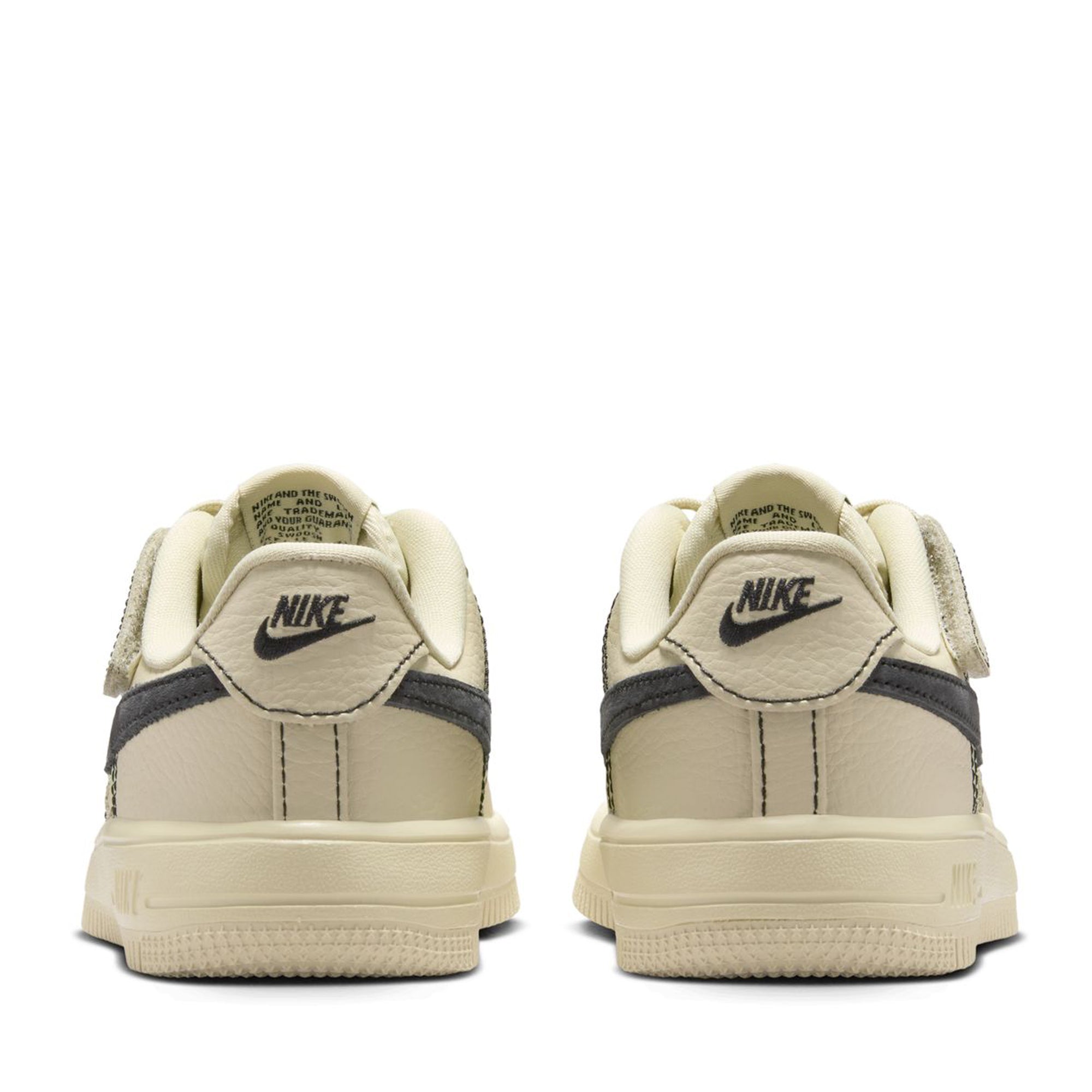 Nike Force 1 Low LV8 EasyOn Kids' Light Khaki/Black Basketball Shoes - Perfect for School, Playground & Casual Wear