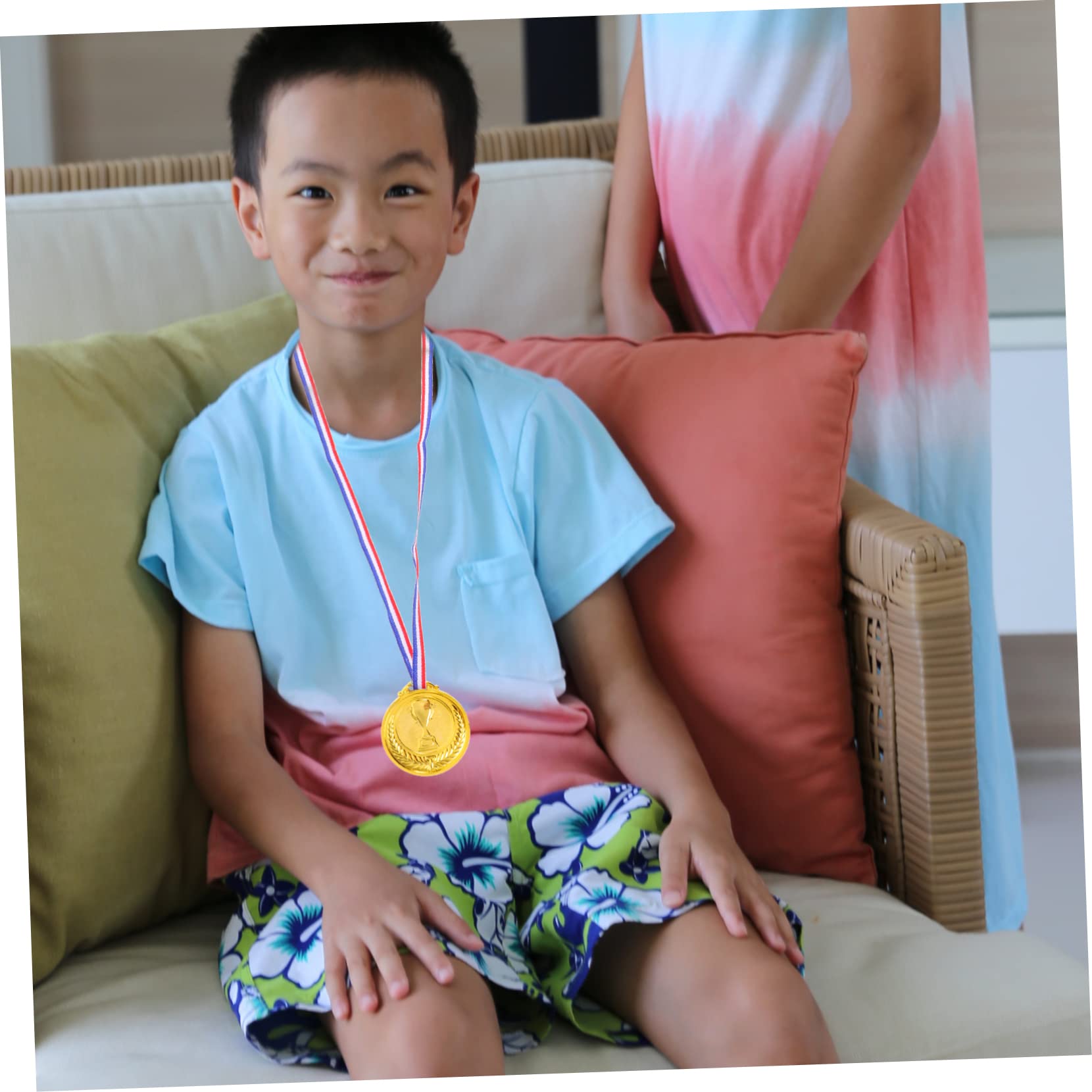 GAROZATION Kids Sports Medals - 12 Pack Plastic Basketball & Soccer Awards for Children - Perfect for Tournaments, School Events & Birthday Parties
