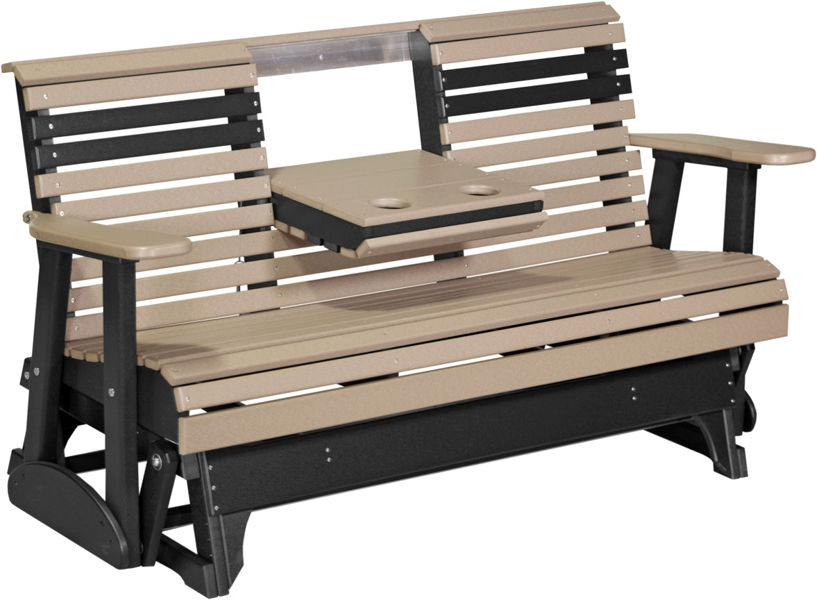 LuxCraft 5-Foot Plain Glider Rocking Chair - Comfortable Patio, Porch & Nursery Glider for Relaxing Outdoors or Indoors