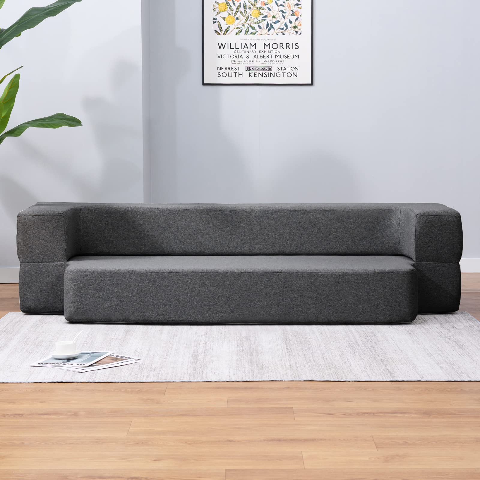Twin Folding Sofa Bed with Memory Foam Mattress - 8.6