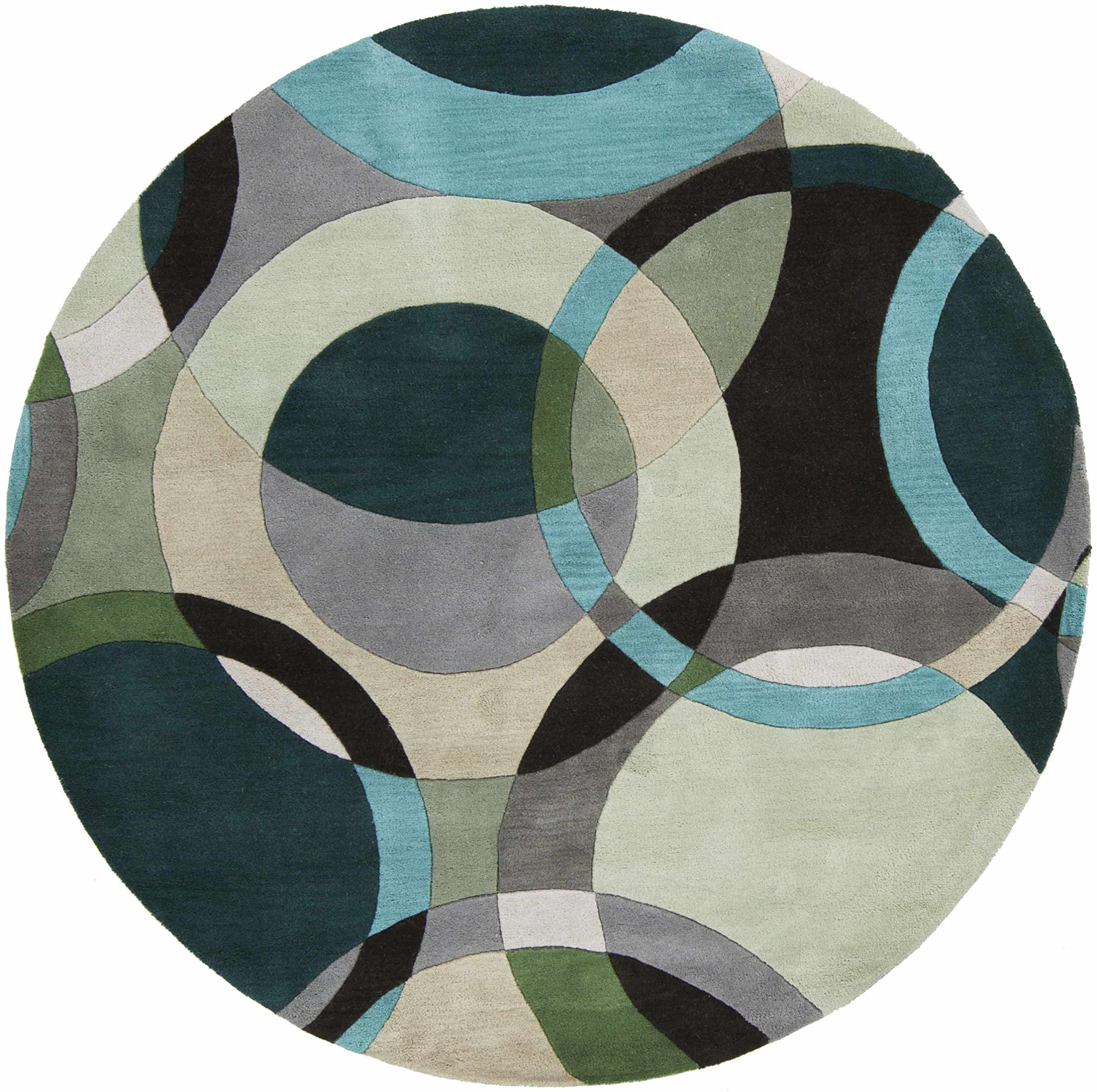 Modern Hauteloom Wyocena Wool Area Rug 8' x 11' - Soft Black & Blue Handwoven Rug for Living Room, Bedroom - Cozy Home Decor, Perfect for Family Gatherings & Relaxation