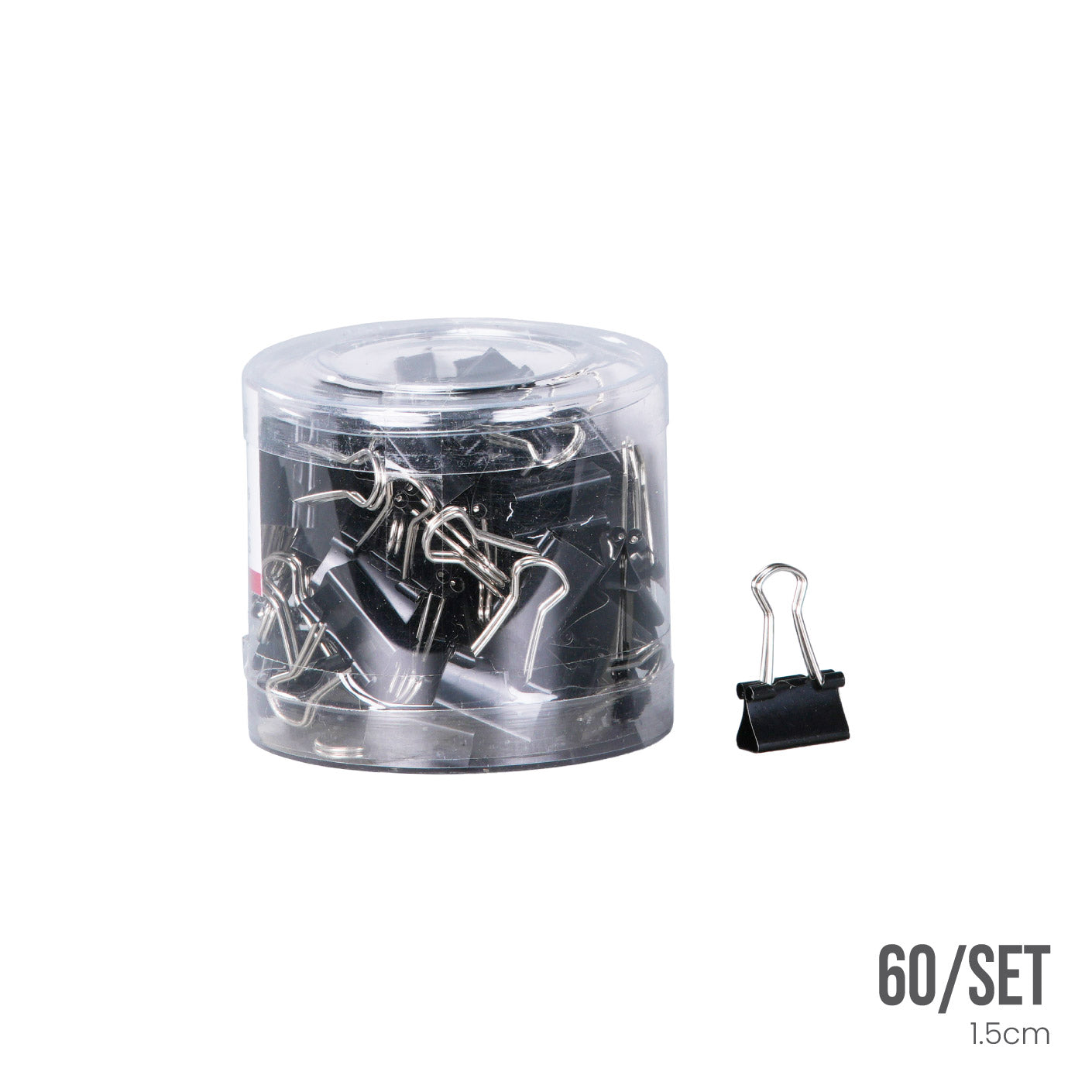 15mm Binder Clips 60 Pack - Heavy Duty Black Paper Clips for Office, School, Home & Organizing Documents | HFH4055