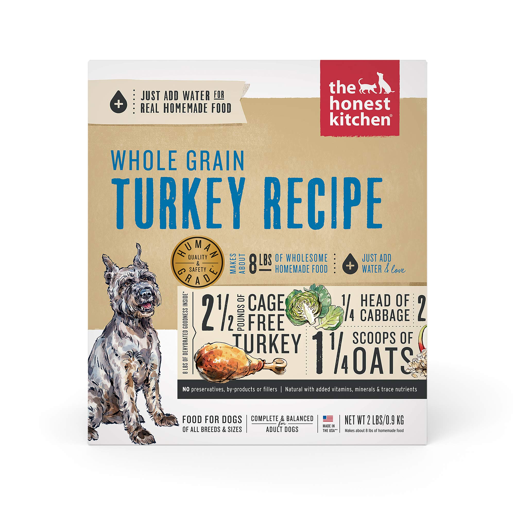 The Honest Kitchen Human Grade Dehydrated Whole Grain Dog Food - Complete Meal or Topper for Dogs | Healthy & Natural Dry Food Alternative for Adult & Senior Dogs | Perfect for Home, Travel & Outdoor Adventures