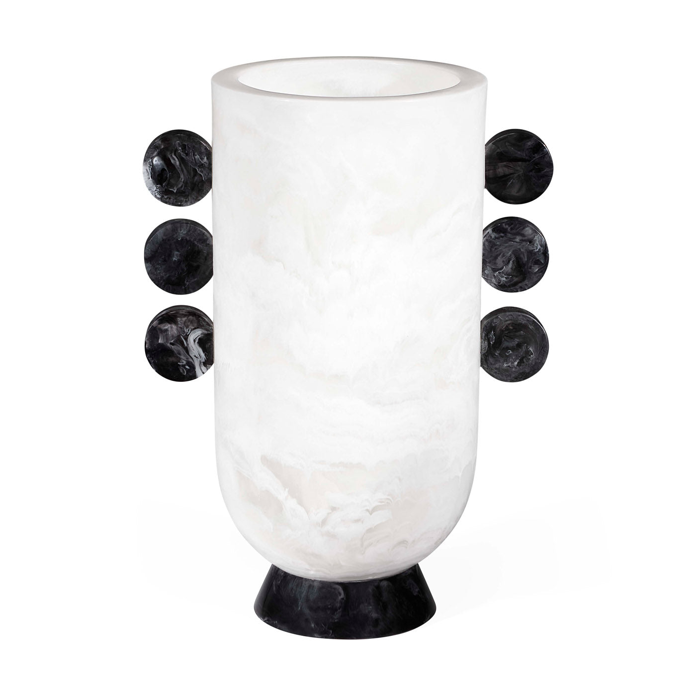 Como Black & White Disc Urn - Elegant Memorial Urn for Ashes - Perfect for Home Display, Funeral Services & Memorial Keepsakes
