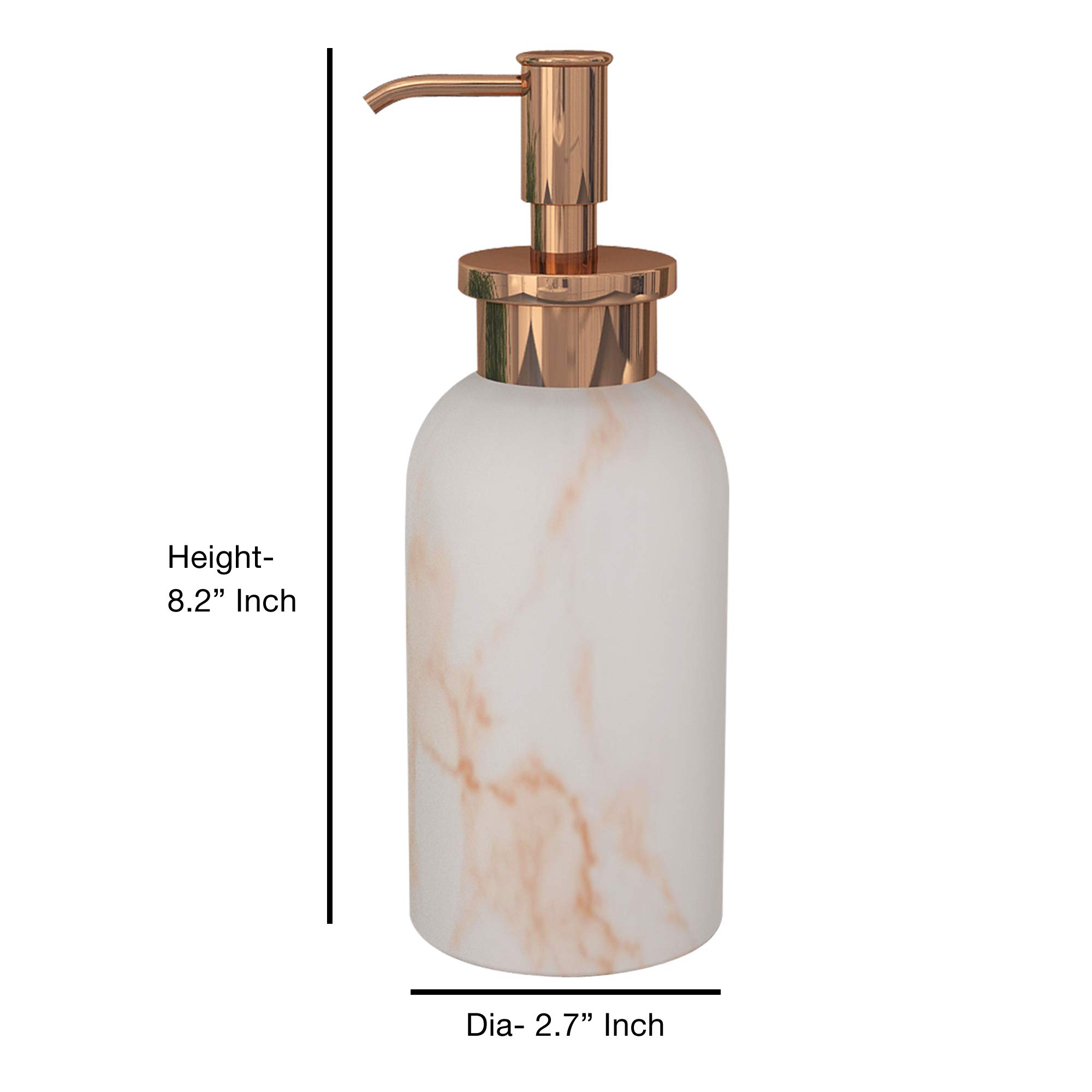 Nu-Steel MST6CH Misty Copper Collection Lotion Dispenser - Elegant Resin & Metal Soap Pump for Bathroom, Kitchen & Vanity - Perfect Home Decor Accessory for Modern Living Spaces