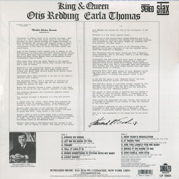 Otis Redding & Carla Thomas - King & Queen Vinyl LP Album Reissue (VG+ Condition) - Perfect for Soul Music Collectors & Vinyl Enthusiasts