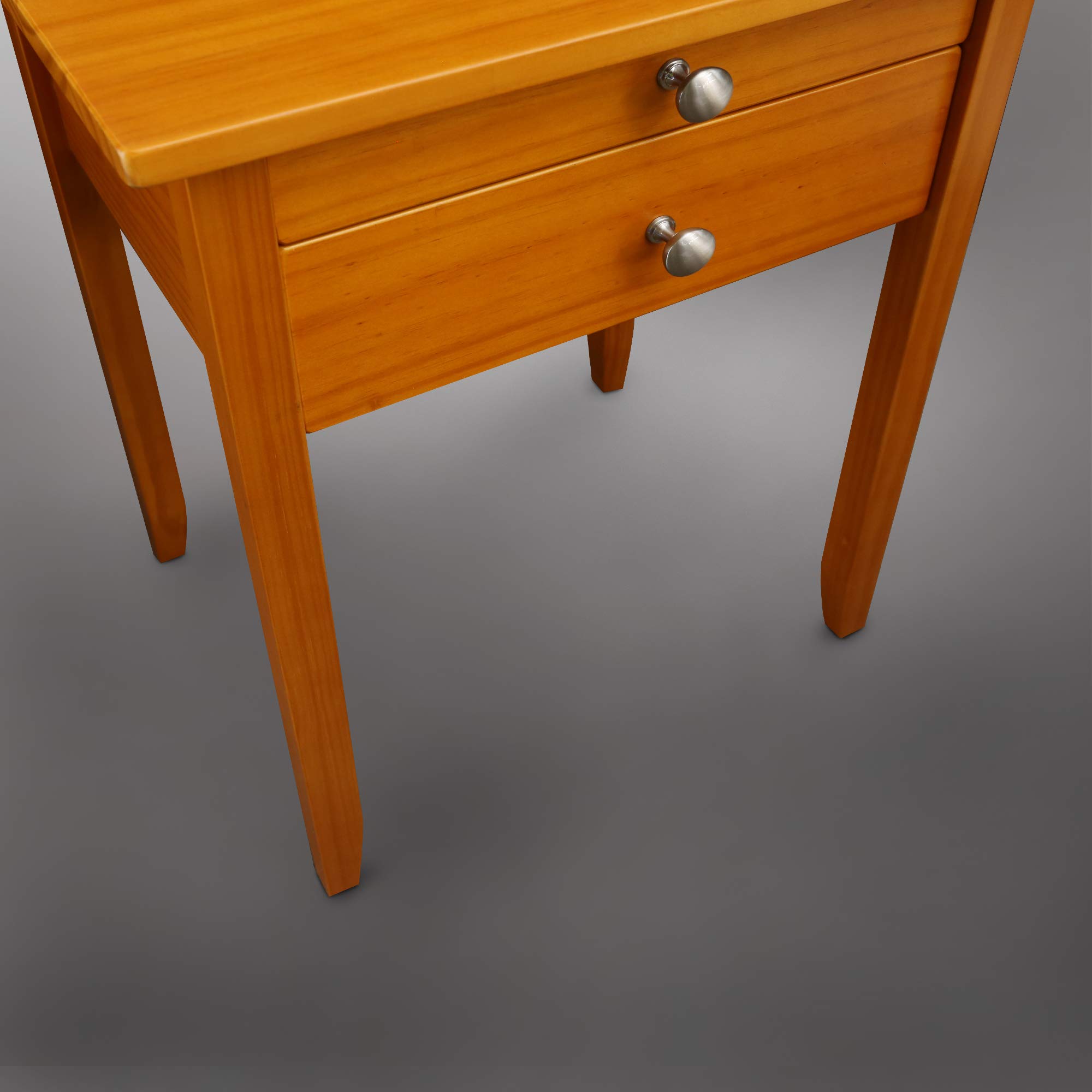 Casual Home Lucia Nightstand with USB Port in Honey Oak Finish - Perfect for Bedrooms, Guest Rooms & Small Spaces