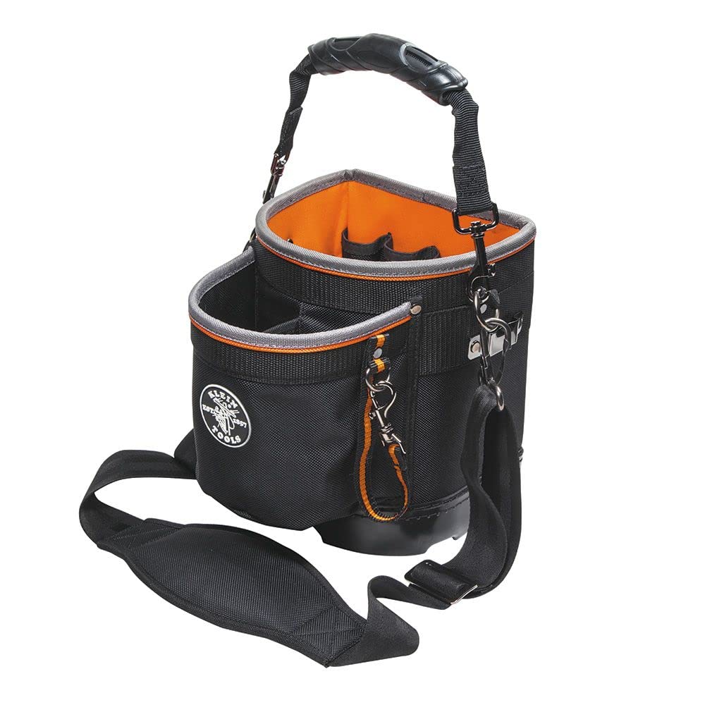 Klein Tools 55419SP-14 Professional Tool Bag with 14-Piece Screwdriver Set & Accessories | Heavy-Duty Storage for Electricians, Contractors & DIY Home Repairs