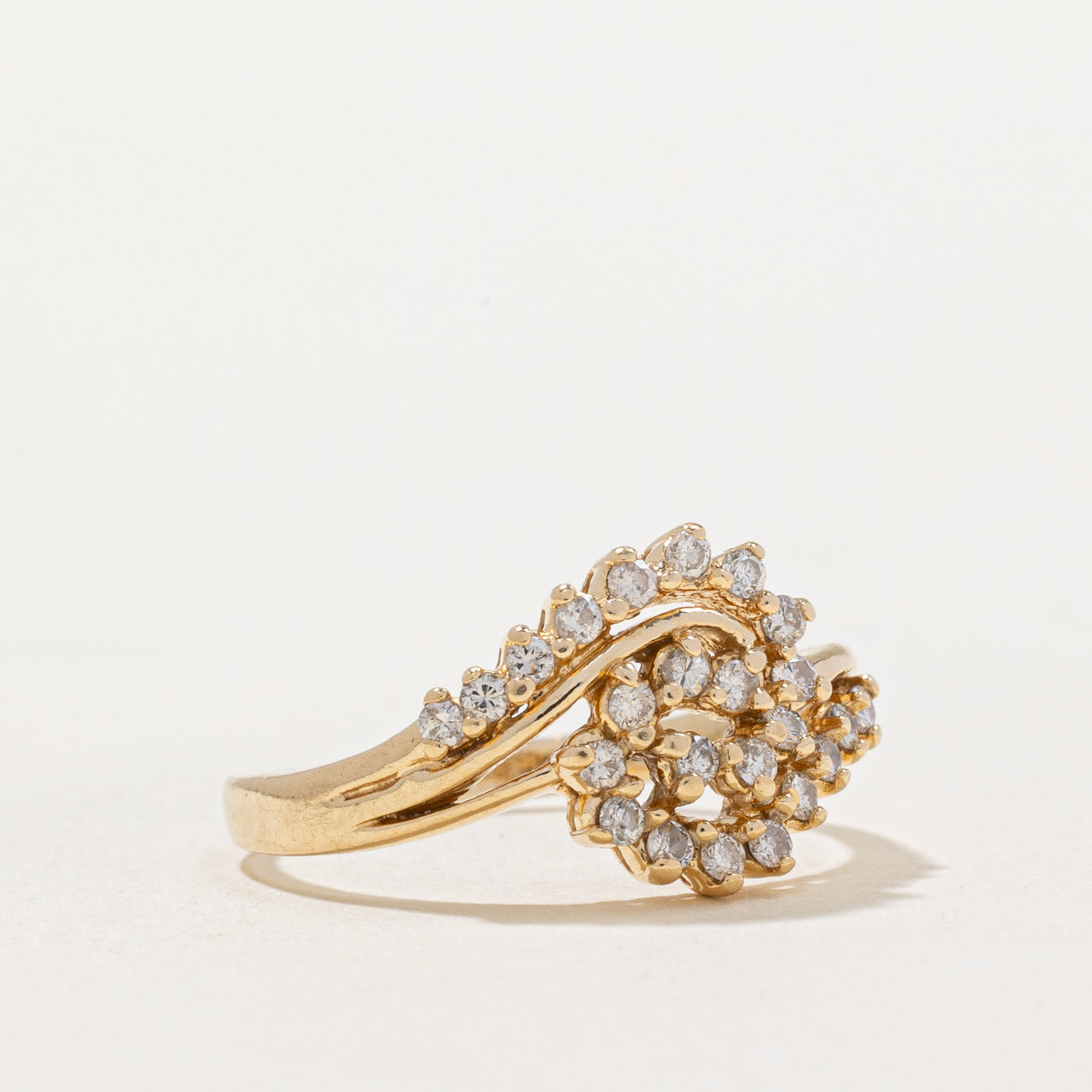 0.25ctw Diamond Swirl Design Ring for Women - Size 6.5 - Elegant Wedding, Engagement & Anniversary Jewelry Gift