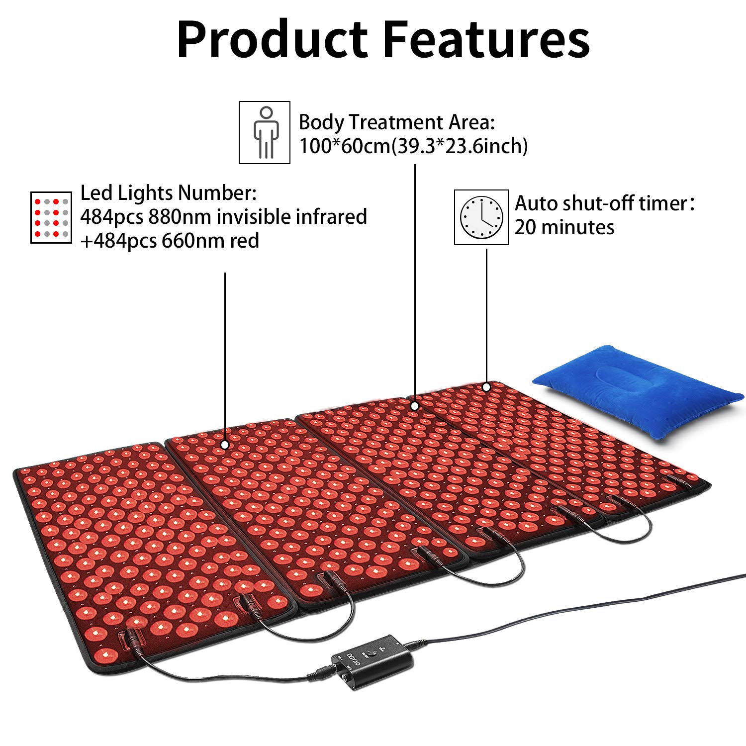 Red Light Therapy Device 660nm & 880nm - Infrared LED Light for Whole Body Pain Relief, Muscle Recovery & Shoulder/Back Therapy | Deep Penetrating Home Use for Joint Pain, Skin Rejuvenation & Relaxation