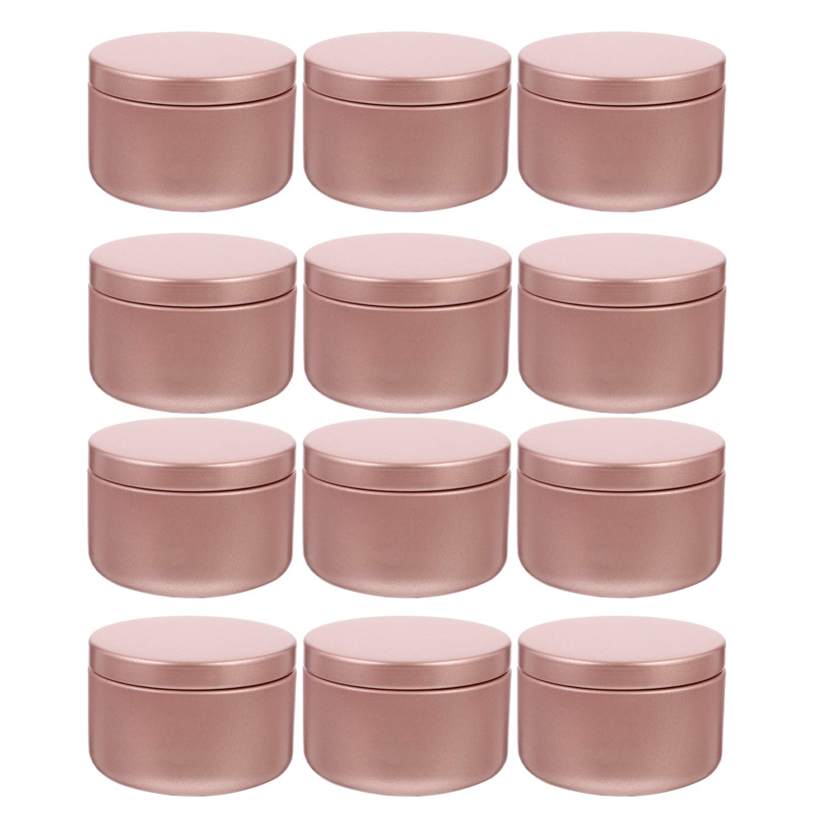 Healifty 12 Pack 4 oz Pink Candle Tins with Lids - DIY Candle Making, Arts & Crafts, Storage Containers for Sweets & Small Items | Perfect for Home Decor, Wedding Favors, Gift Packaging