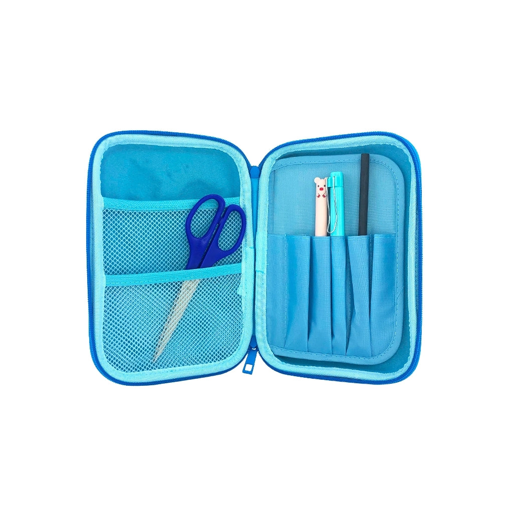 Shark Design Hard Top Pencil Case - Blue School & Office Supplies for Students & Professionals - Perfect for School, Work & Travel Organization