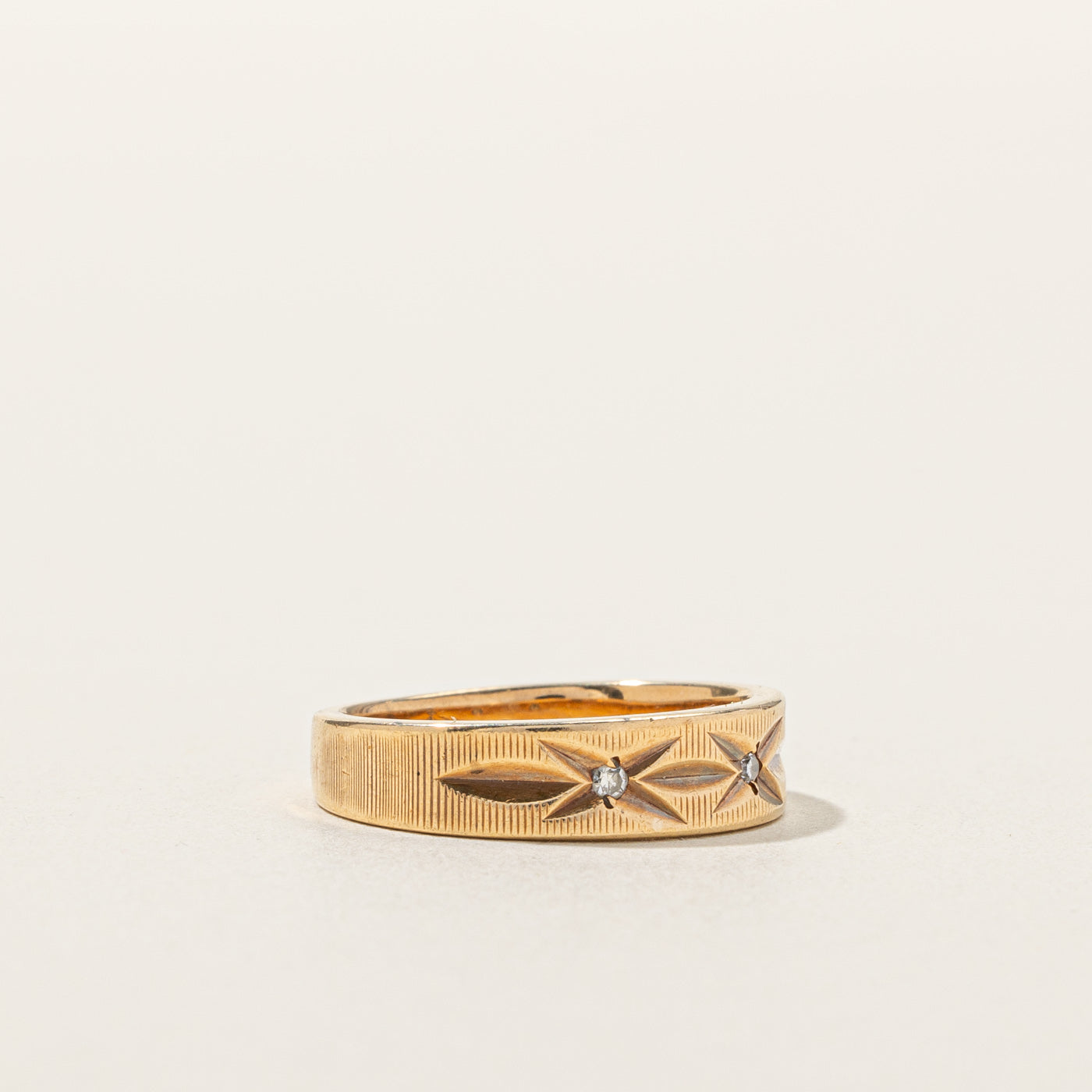 Textured Diamond Ring 0.03ctw Size 5.25 - Elegant Stackable Wedding Band for Women, Perfect for Anniversary Gifts & Everyday Wear