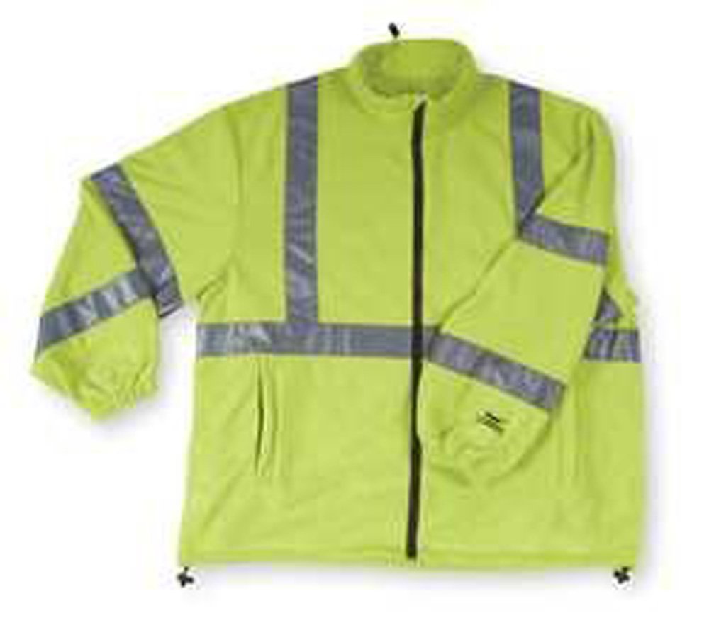High Visibility Type 3 Safety Jacket - Lime Green Fleece Lined for Cold Weather - Perfect for Construction, Road Work & Outdoor Winter Activities