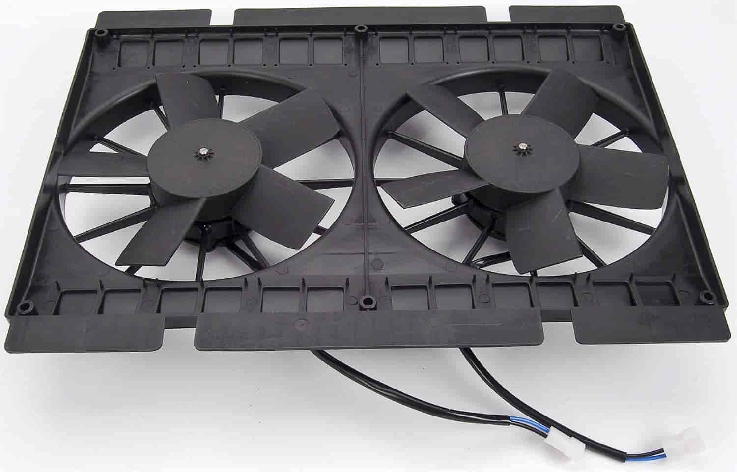 JEGS 52115 High Performance Dual Electric Cooling Fan Kit - Universal Fit for Cars, Trucks & SUVs - Perfect for Engine Cooling & Overheating Prevention
