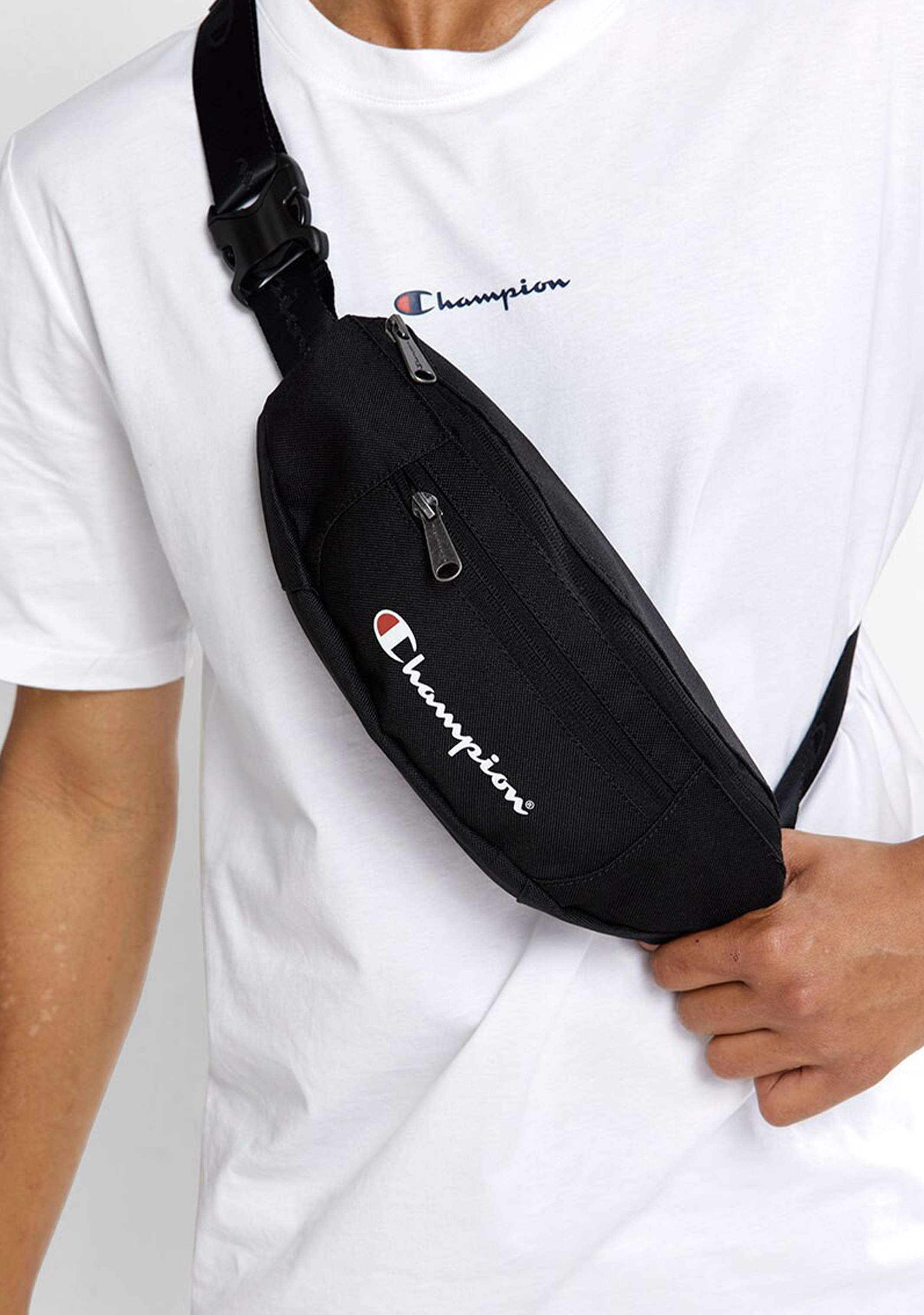 Champion Waist Bag for Men & Women - Sporty Black Fanny Pack with Adjustable Strap - Perfect for Running, Travel & Outdoor Activities
