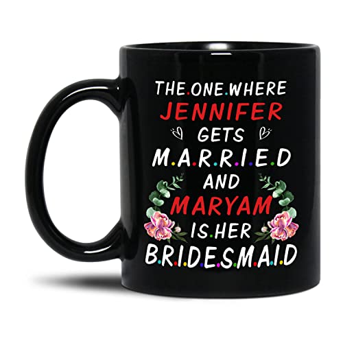 Bride and Bridesmaid Black Mug