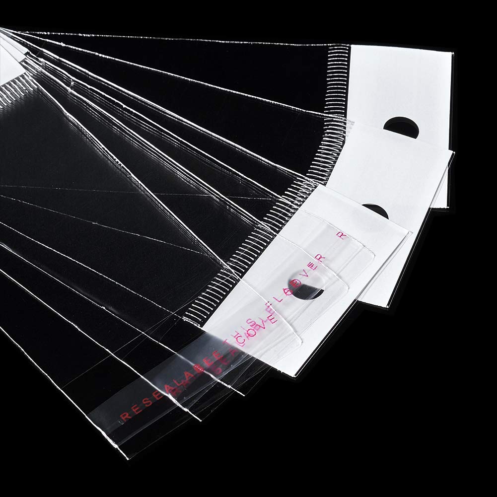 200pcs 2.36x1.57inch OPP Clear Resealable Plastic Bags with Self-Adhesive Seal - Perfect for Bakery, Candy, Soap, Cookies & Chocolate Packaging (6x4cm with Hole) - Food Safe Storage & Gift Wrapping Solution
