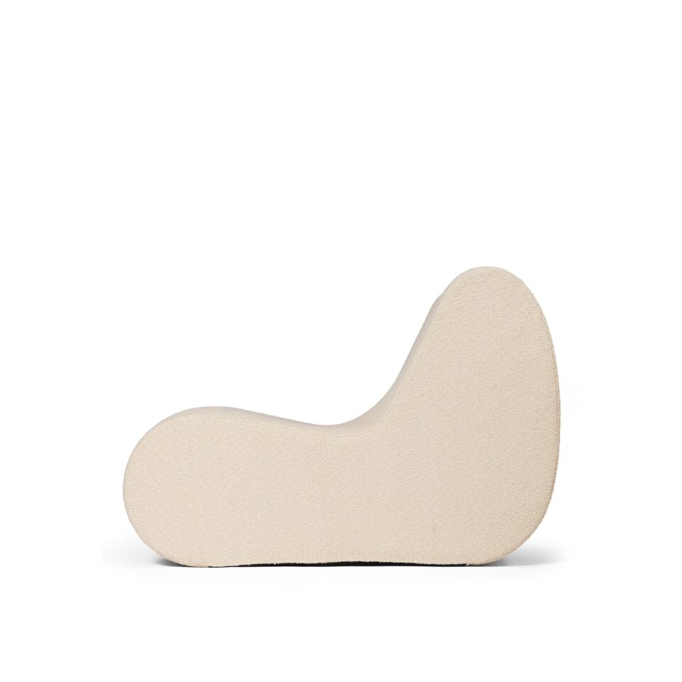 FERM LIVING Rouli Centre Module - Modern Bouclé Fabric in Off White | Stylish Modular Sofa for Living Room, Lounge & Office