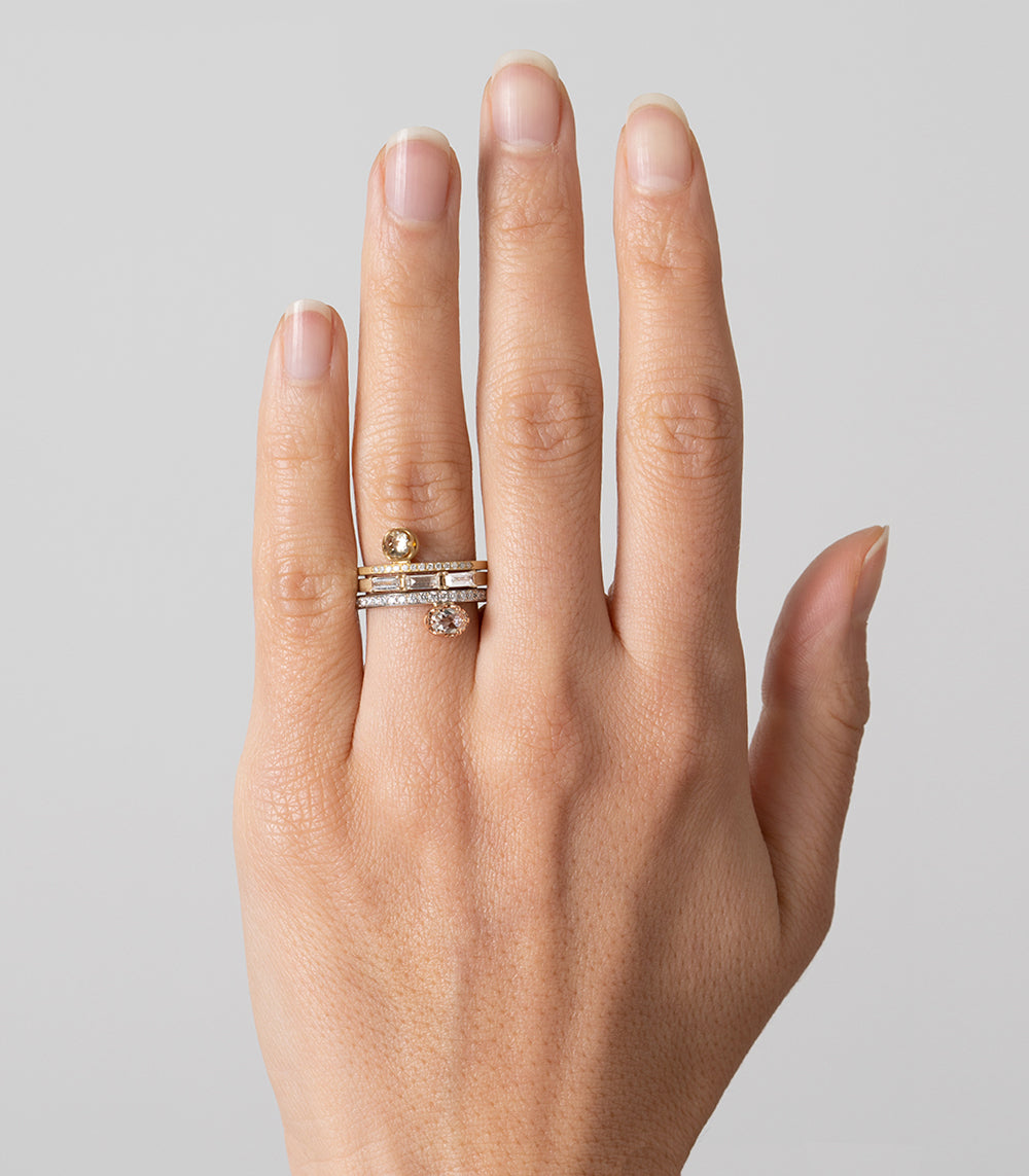 Stardust Three Baguette Diamond Wedding Band - Elegant Stackable Ring for Women, Anniversary & Engagement Jewelry Gift | Perfect for Bridal Sets, Proposals & Special Occasions