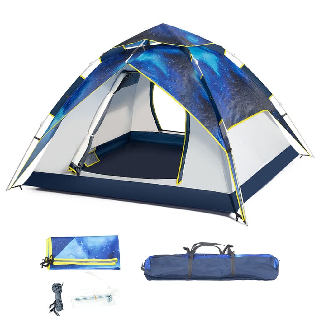 WJYLM 3-4 Person Waterproof & Windproof Camping Tent - Easy Setup for Family, Hiking, Mountaineering & Outdoor Adventures | Perfect for Backpacking, Beach Trips & National Park Camping