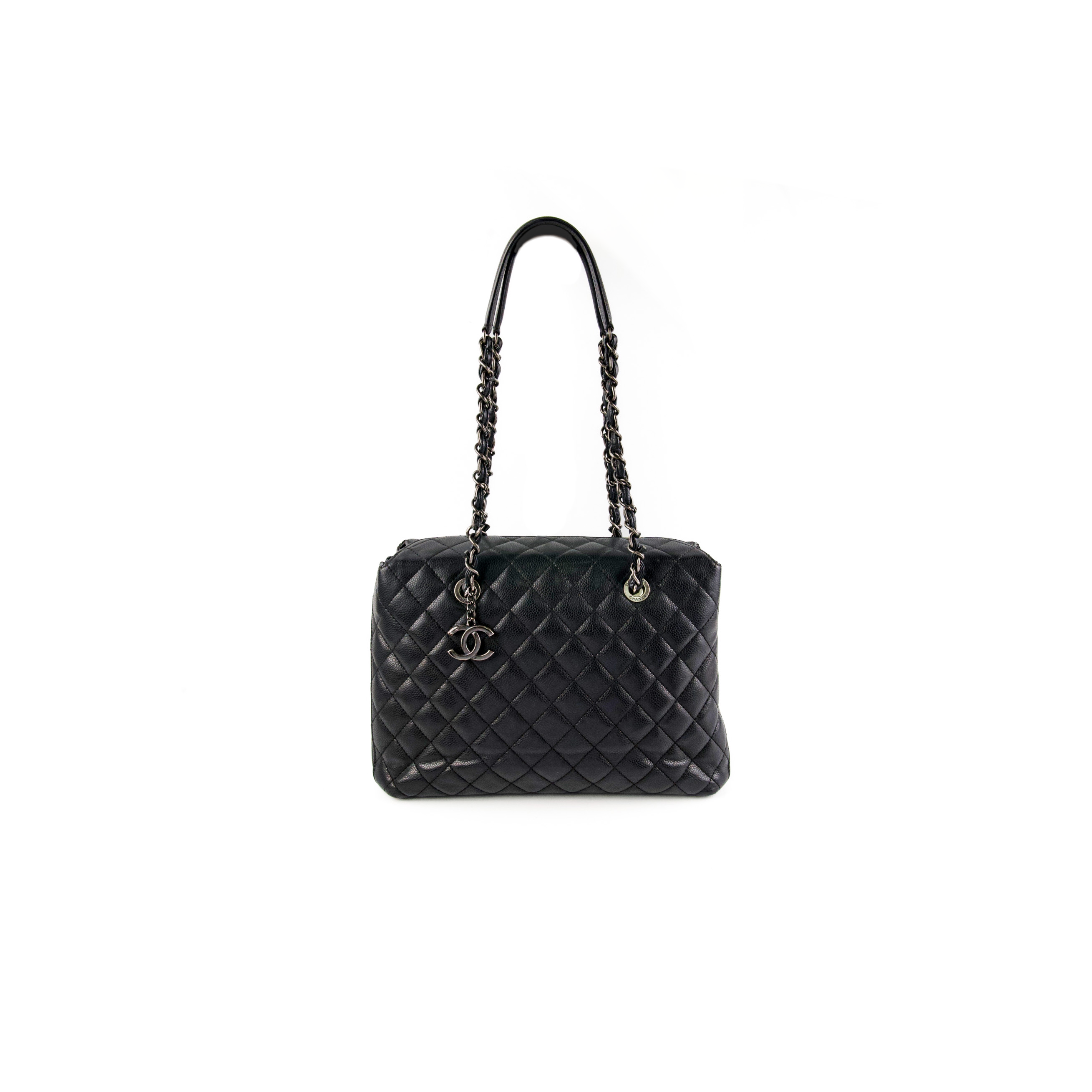 Chanel Caviar Leather Shoulder Tote Bag - Classic Black Handbag for Women | Perfect for Work, Travel & Everyday Luxury