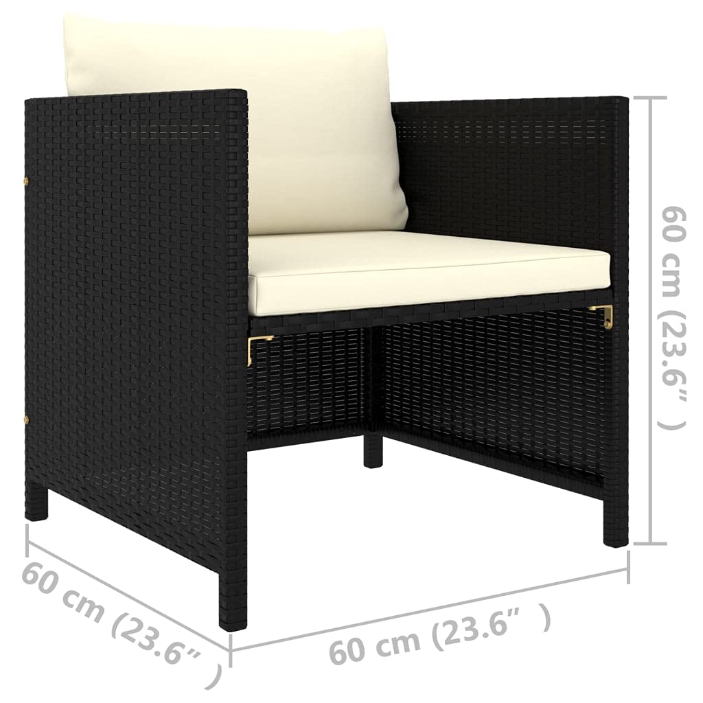 PE Rattan Wicker Outdoor Garden Sofa with Removable Cushions & Armrest - Single Seat Sectional Patio Furniture for Backyard, Terrace & Poolside Relaxation