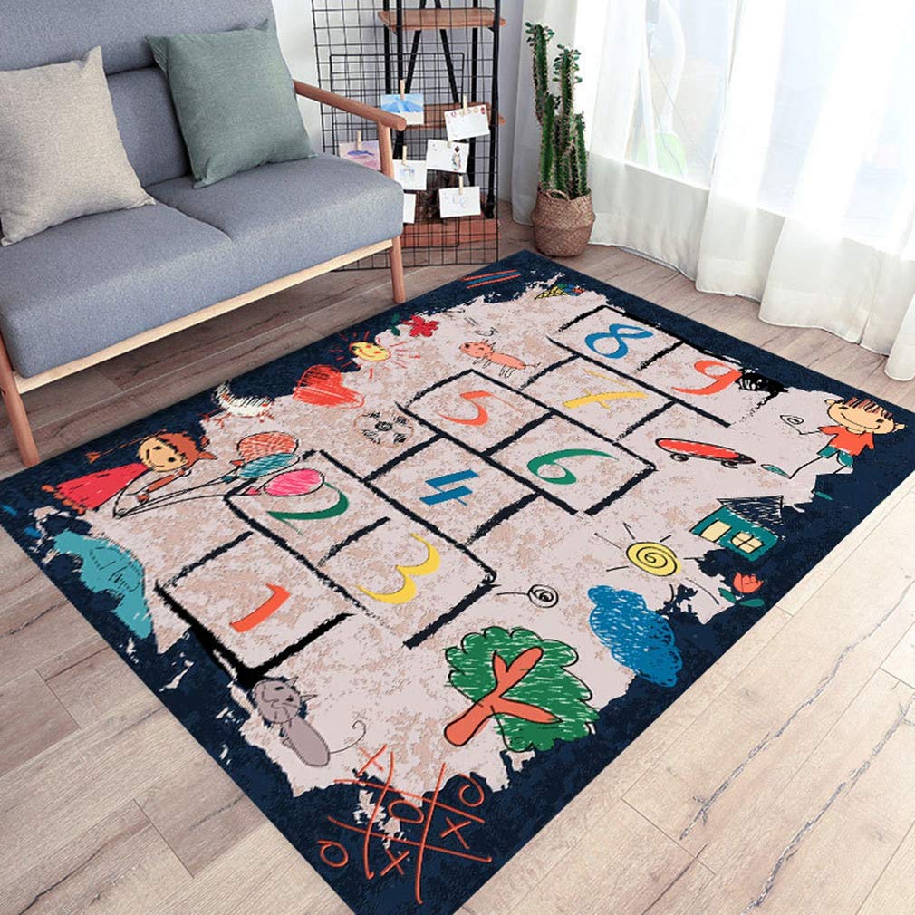 Soft Non-Slip Kids Play Mat - 6'x7' Modern Nordic Animal Print Area Rug for Children's Room, Nursery, Living Room & Playroom | Safe Indoor/Outdoor Crawling Carpet for Toddlers (Perfect for Playtime, Learning & Home Decor)