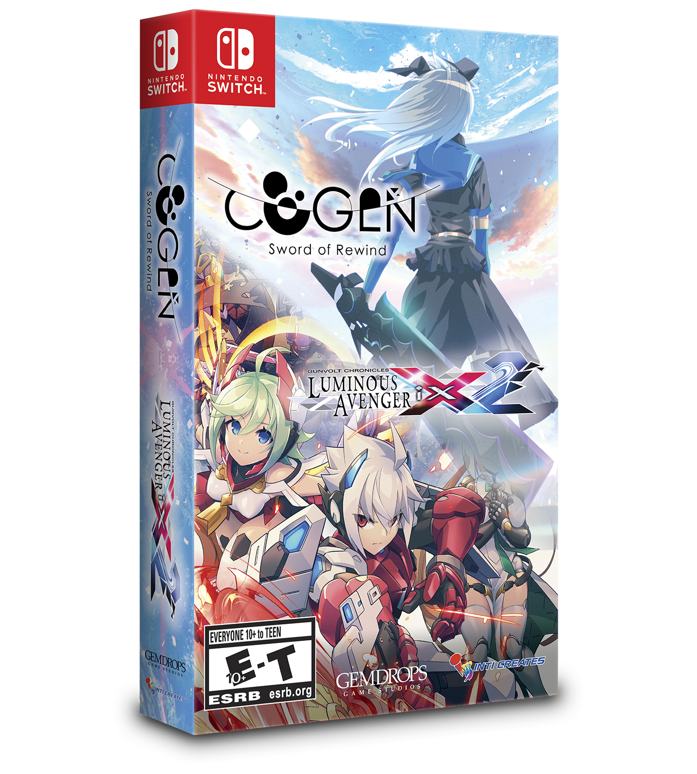 COGEN: Sword of Rewind & Gunvolt Chronicles: Luminous Avenger iX 2 Double Pack for Nintendo Switch - Action-Adventure Game Bundle for Anime Fans & Platformer Lovers