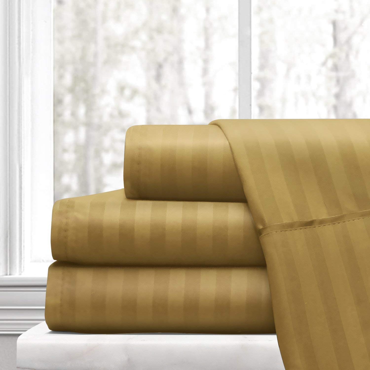 Luxury 1500 Thread Count Egyptian Cotton Twin XL Sheet Set - 4 PC (Fitted Sheet, Flat Sheet, 2 Pillowcases) for 30-34