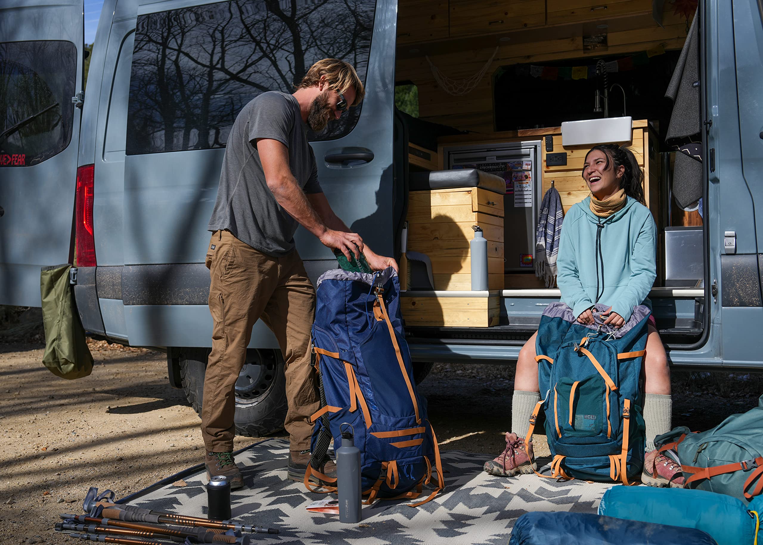 Kelty Glendale 105L Hiking Backpack - Lightweight Camping Backpack for Men & Women, Durable Travel Backpack with Adjustable Straps (Blue/Cathay Spice) - Perfect for Backpacking, Trekking & Outdoor Adventures