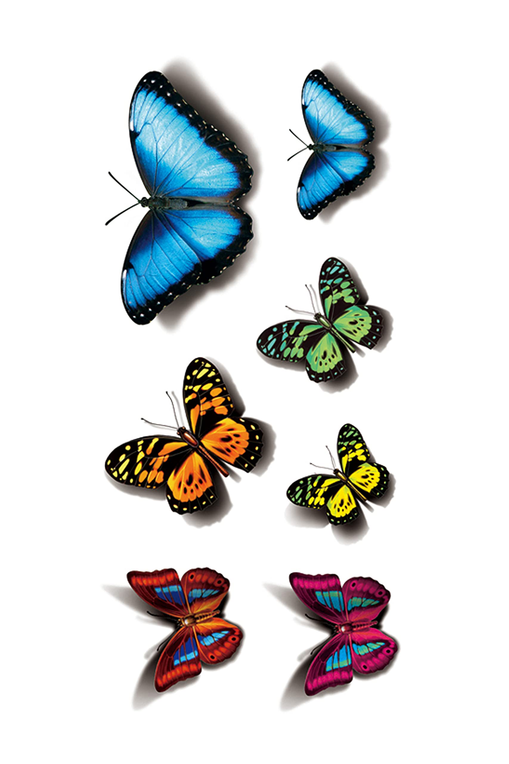 3D Temporary Tattoo Stickers for Men & Women - Waterproof Fake Tattoos with Flowers, Butterflies, Stars & Angel Designs - Realistic Body Art for Adults & Teens (19x9cm) - Perfect for Parties, Halloween, Cosplay & Honeymoon Getaways