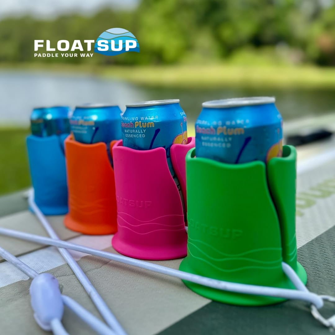 Floatsup® Cup Holder for Paddle Board & Kayak - Neon Pink | Secure Drink Storage for Water Sports & Beach Activities