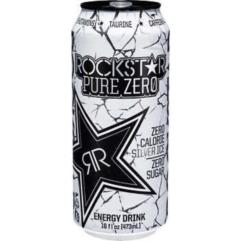 Rockstar Pure Zero Silver Energy Drink - 16oz (8 Cans) | Sugar-Free Energy Boost with B Vitamins & Caffeine | Perfect for Workouts, Gaming & Late-Night Study Sessions