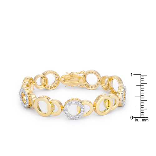 Circle Bijoux 7 Inch Two Tone Fashion Bracelet for Women - Elegant Jewelry Gift for Birthday, Anniversary & Special Occasions