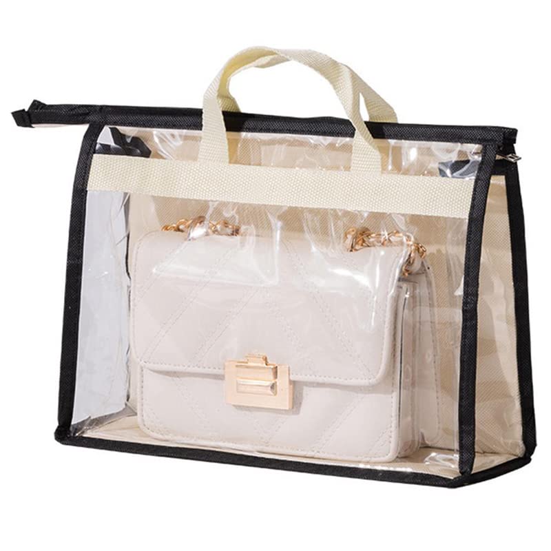 Emiif XL Transparent Handbag Storage Organizer - Dustproof Zippered Purse Storage Bag with Handle for Closet Organization | Perfect for Luxury Bag Protection, Travel & Home Storage Solutions