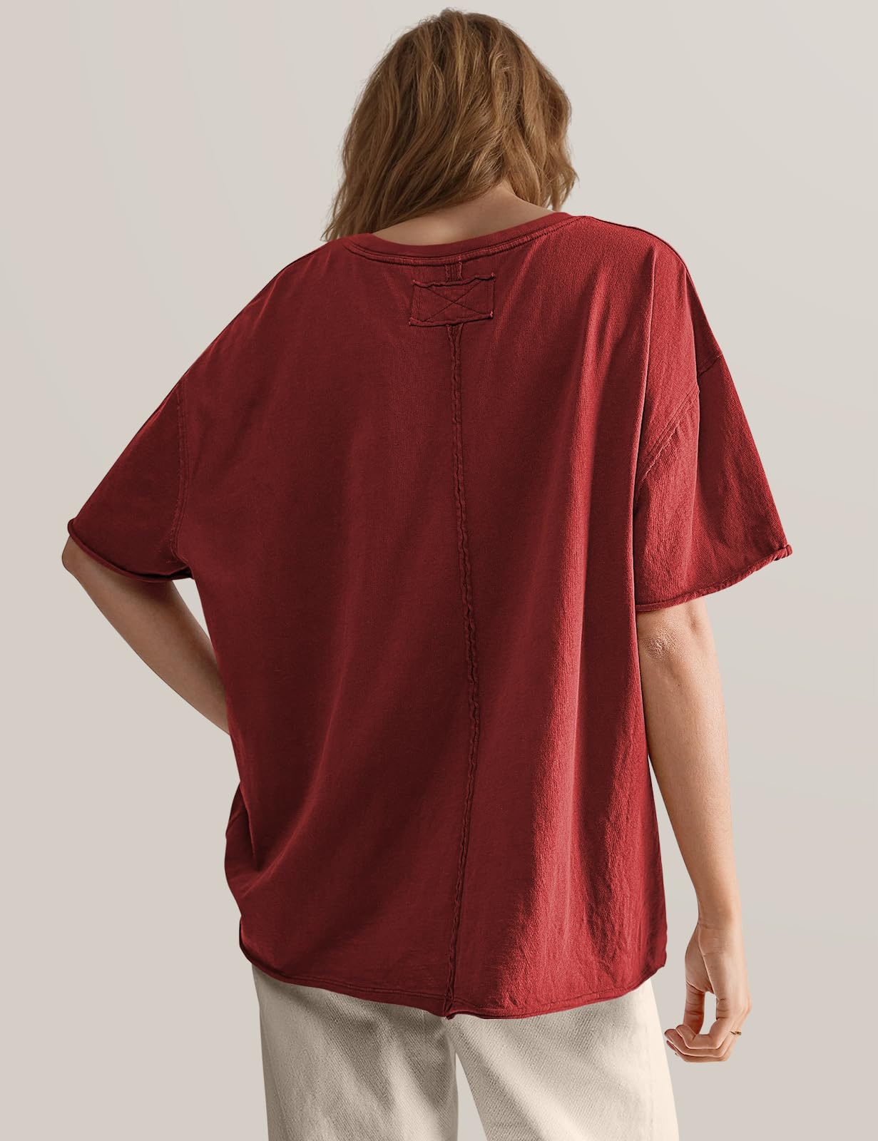 TARSE Oversized T-Shirts for Women - Loose Fit Summer Tunic Tops, Soft Cotton Short Sleeve Boxy Tee - Casual Wear, Beach Outfits & Lounge Comfort