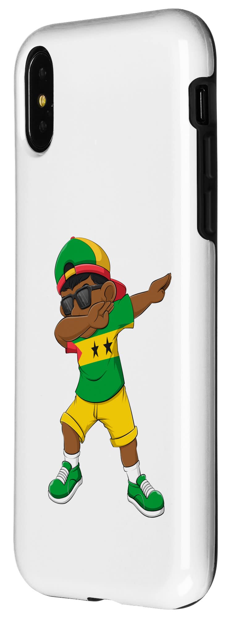 iPhone X/XS Dabbing Boy Sao Tome And Principe Flag Kids Dab Dance Case - Fun Protective Cover for Teens, Boys, Girls, Dance Parties & School