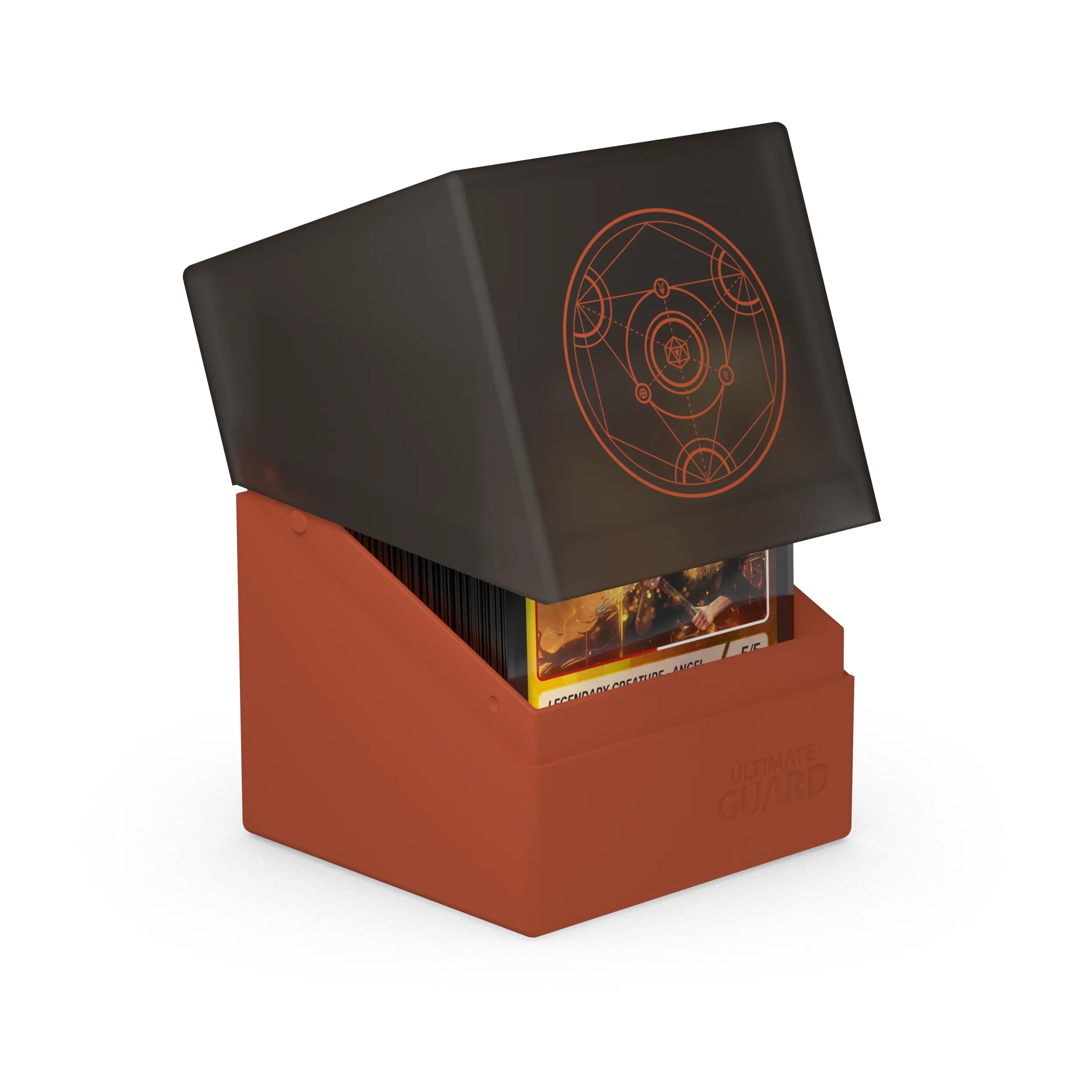 Druidic Secrets Boulder 100+ Deck Box - Dark Orange Storage for Magic: The Gathering & Trading Cards | Perfect for Game Nights & Travel