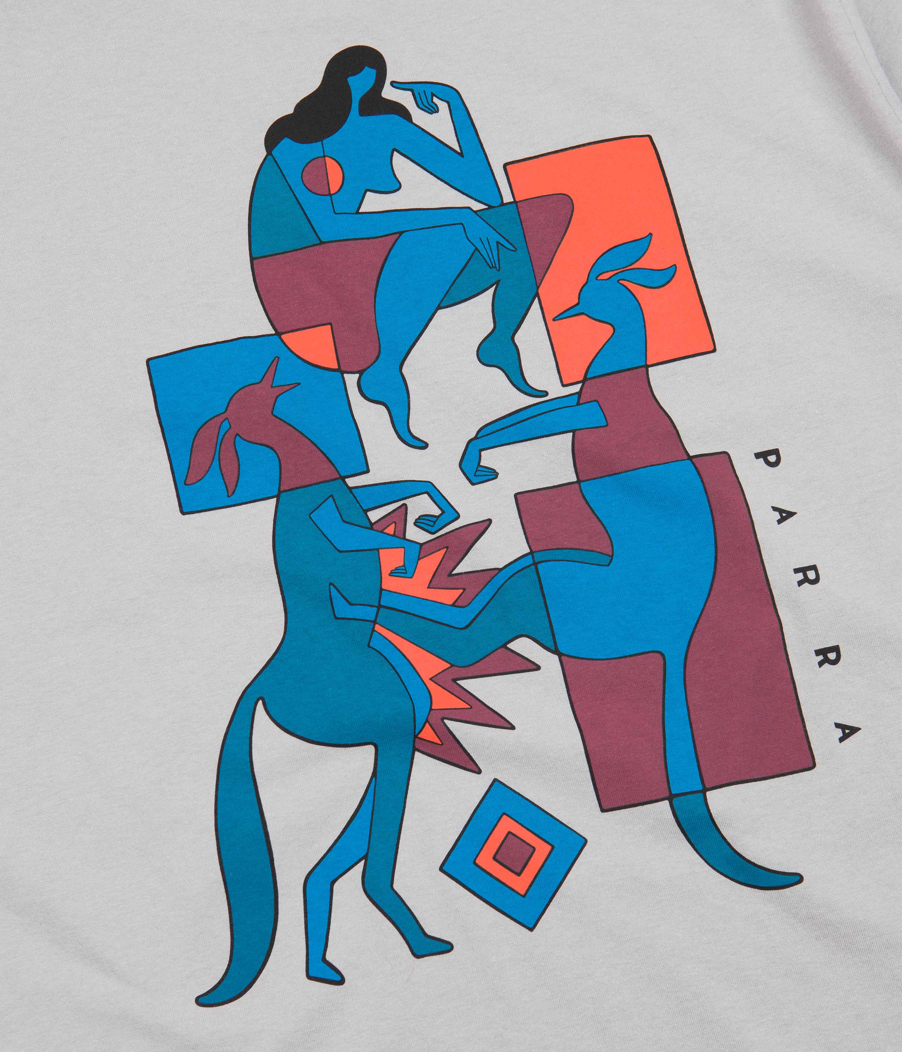 Parra Down Under Alloy Grey T-Shirt - Stylish & Comfortable Cotton Tee for Casual Wear & Street Fashion