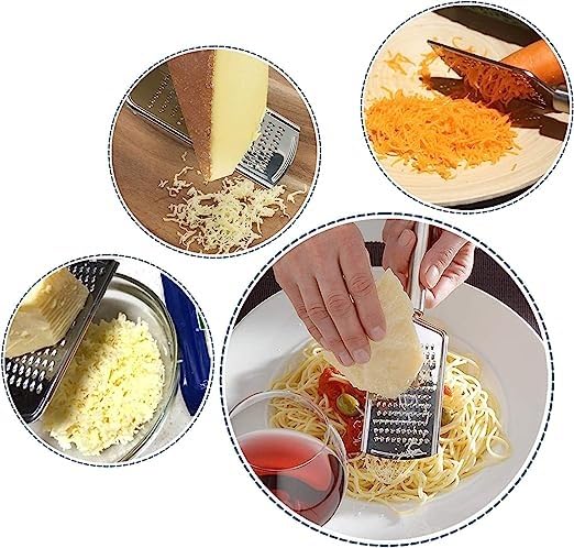 BigPlayer Stainless Steel Grater and Zester - Multi-Purpose Kitchen Tool for Cheese, Lemon, Vegetables & Chocolate - Ergonomic Handle - Perfect for Cooking, Baking & Garnishing Dishes